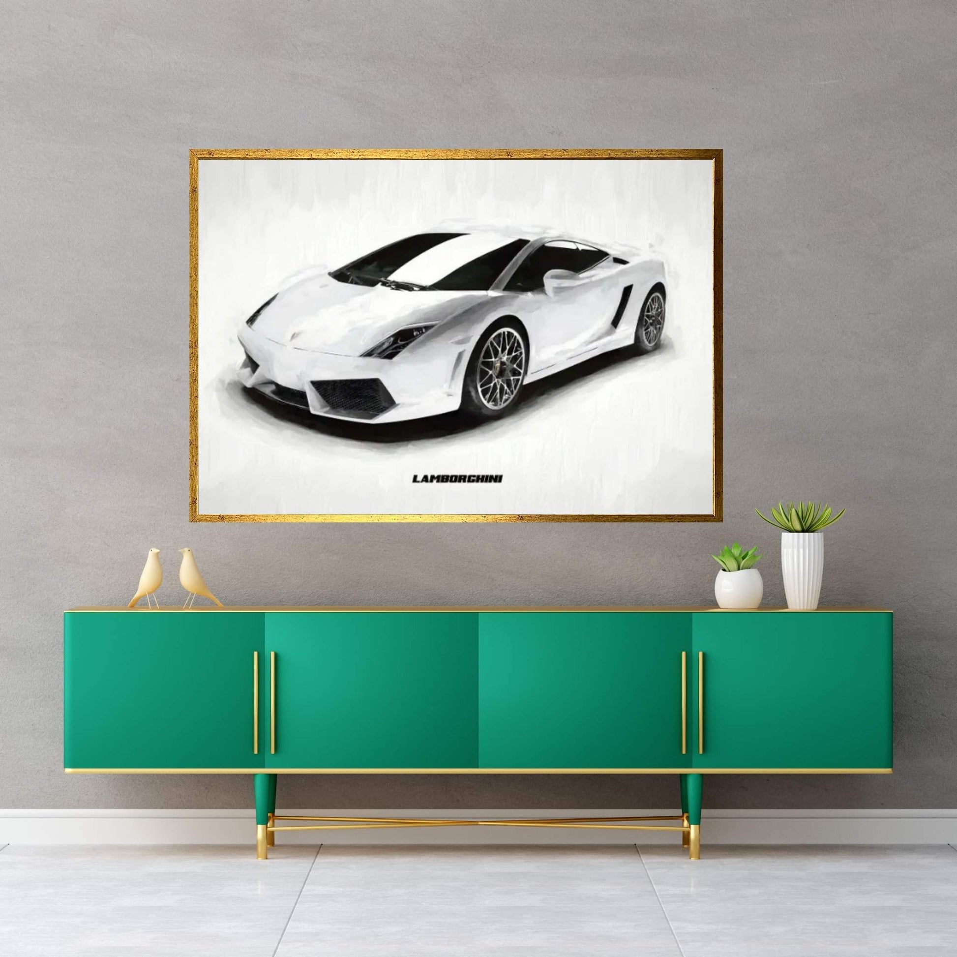 Lamborghini In Watercolor Canvas Wall Art - Y Canvas