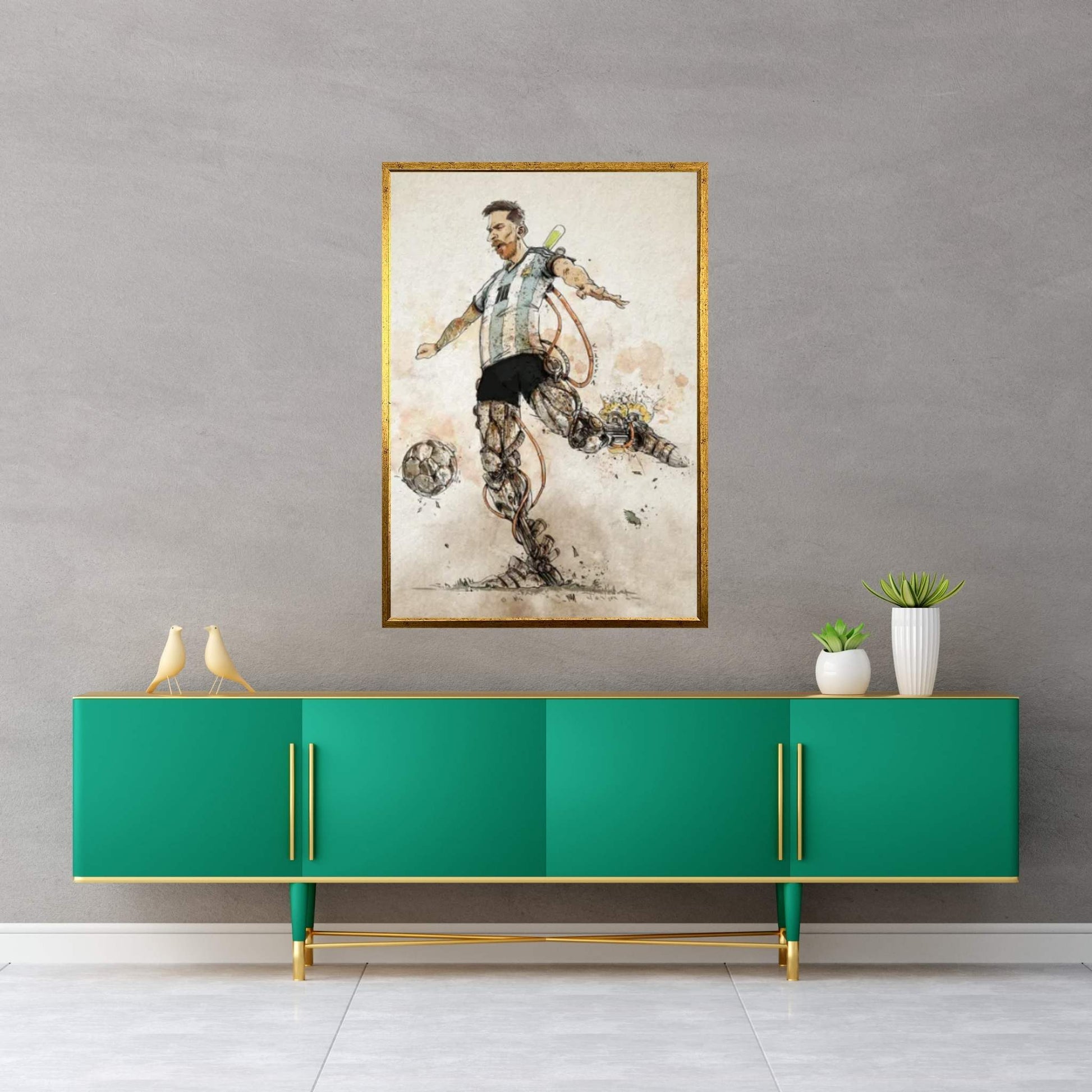 Rusty Messi Canvas Wall Art - Y Canvas
