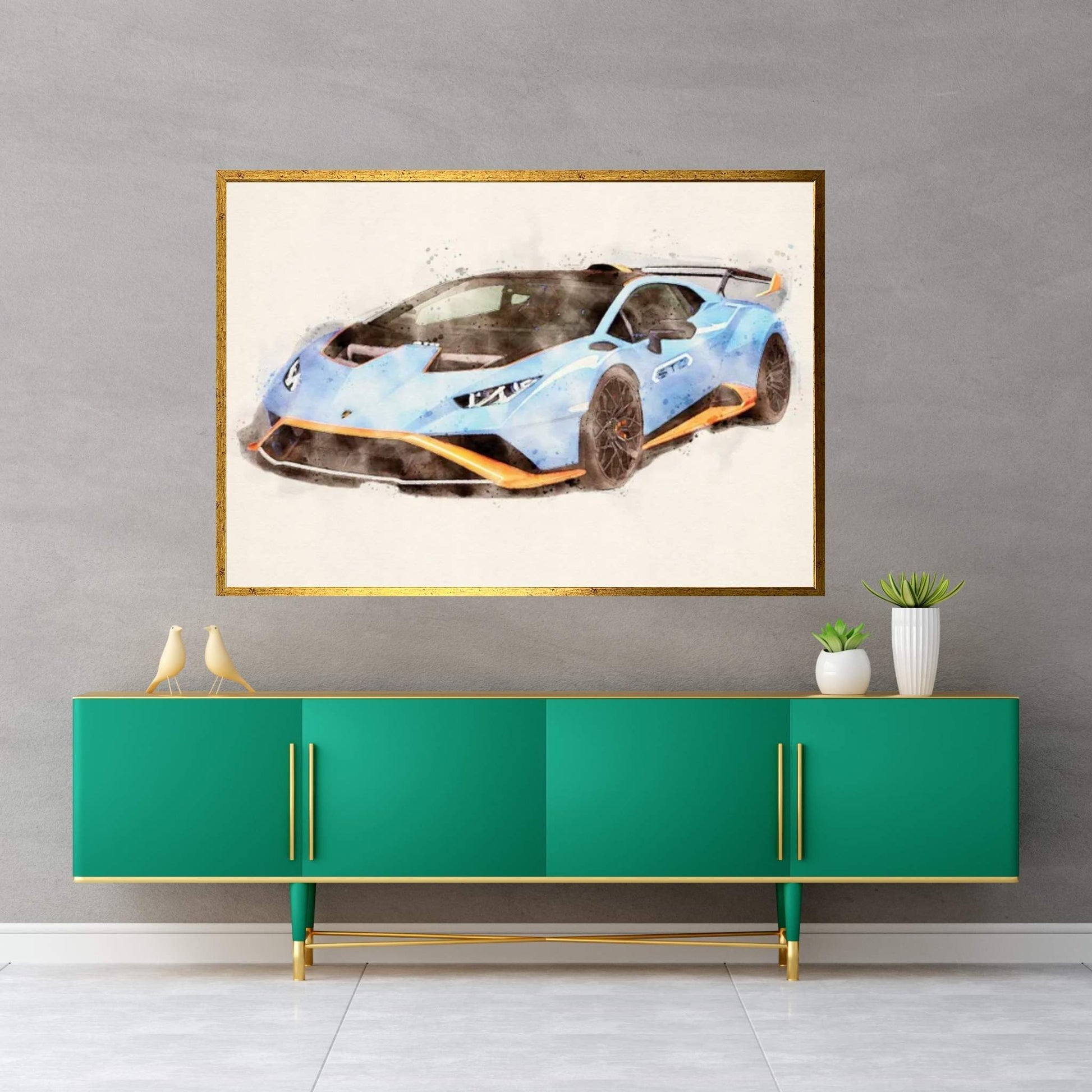 Lamborghini Metallic Canvas Wall Art - Y Canvas