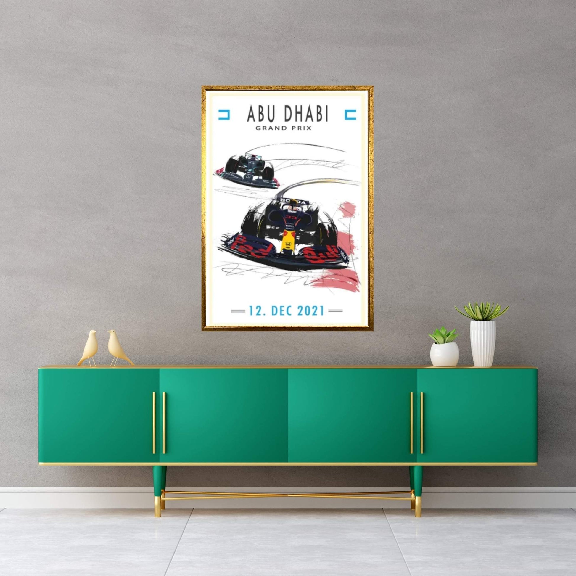 Max Verstappen, Abu Dhabi, F1 Poster Canvas Wall Art - Y Canvas