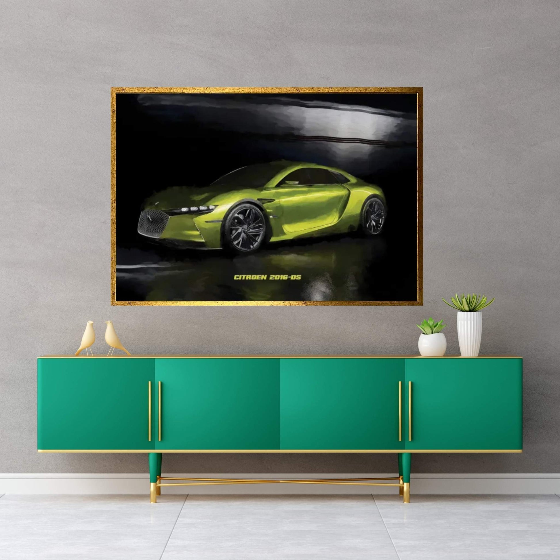Citroen 2016 DS In Watercolor Canvas Wall Art - Y Canvas
