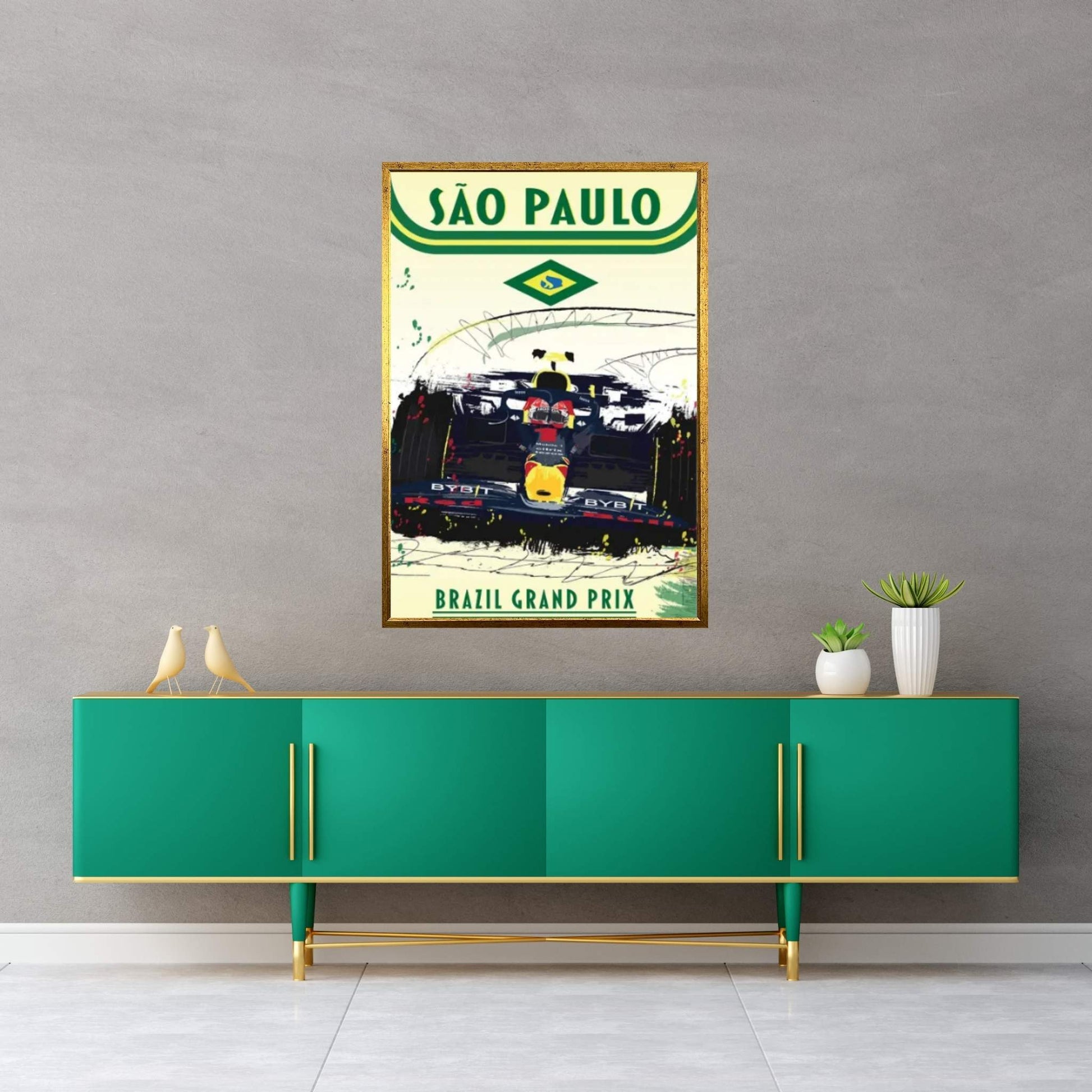 Max Verstappen, San Paulo Grand Prix, Brazil Grand Prix F1 Poster Canvas Wall Art - Y Canvas