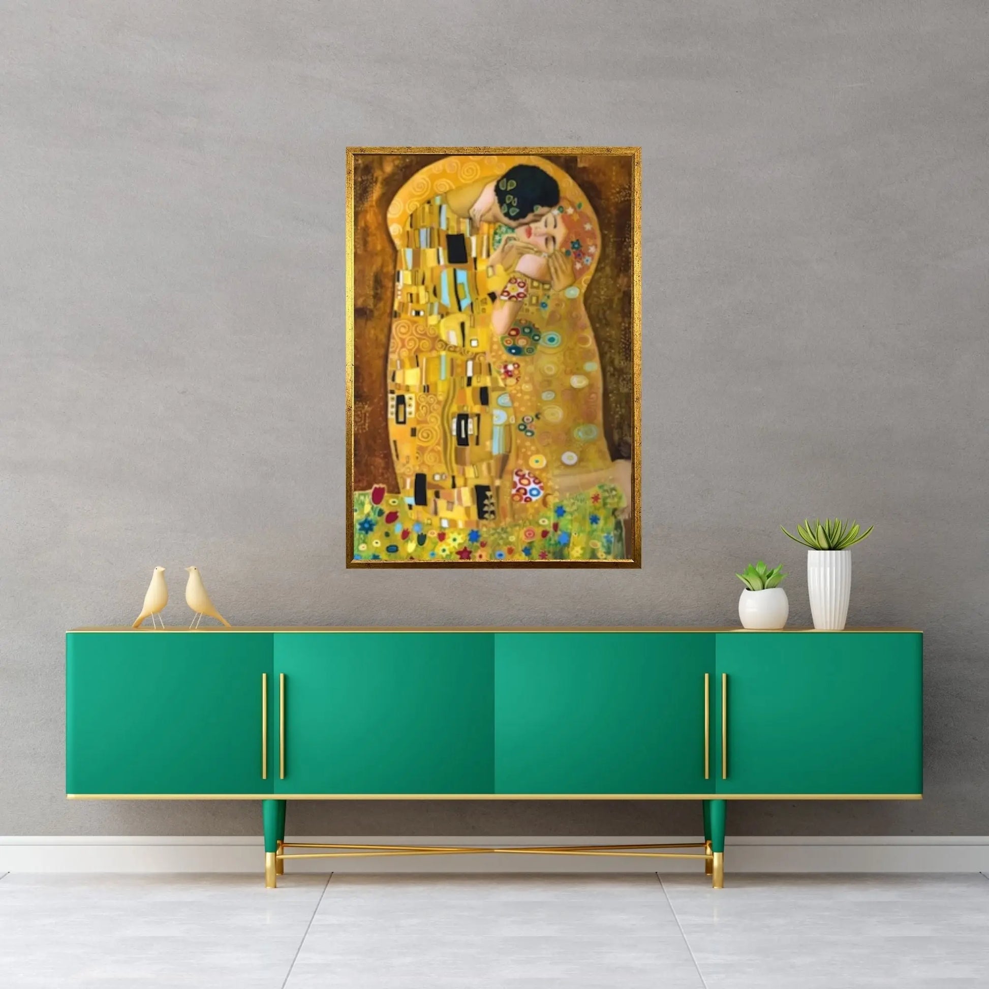 Gustav Klimt - The Kiss Canvas Wall Art Print on Canvas - Y Canvas