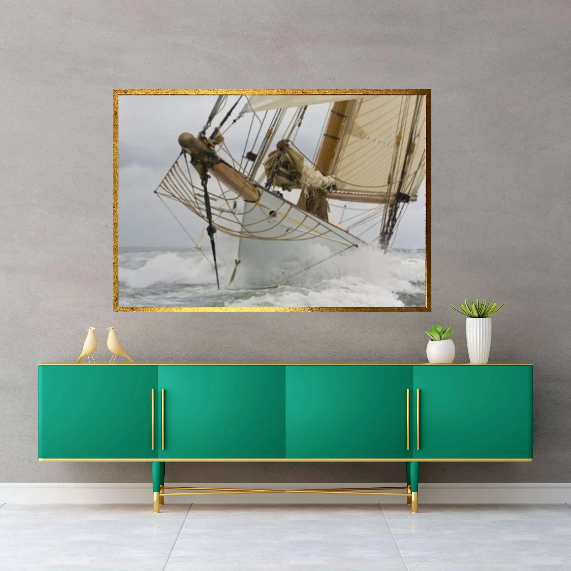 Sailing Boat Canvas, Sea Wall Decor, Framed Canvas, Sea Landscape - Y Canvas