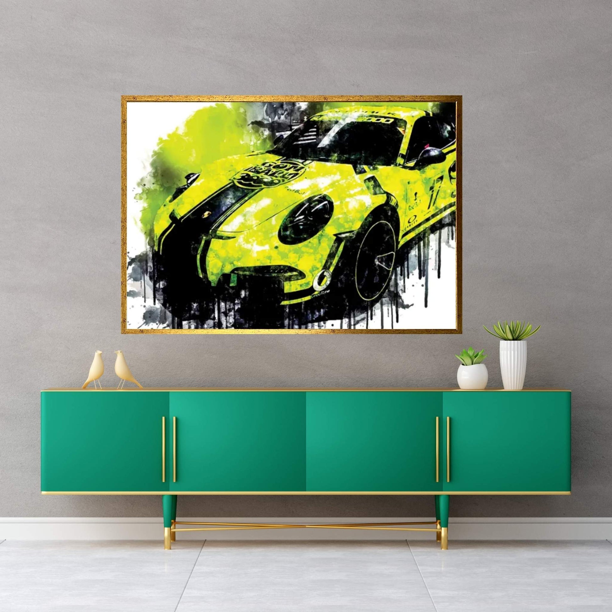 Car 2017 Black Box Porsche 911 GT3 RS Canvas Wall Art - Y Canvas