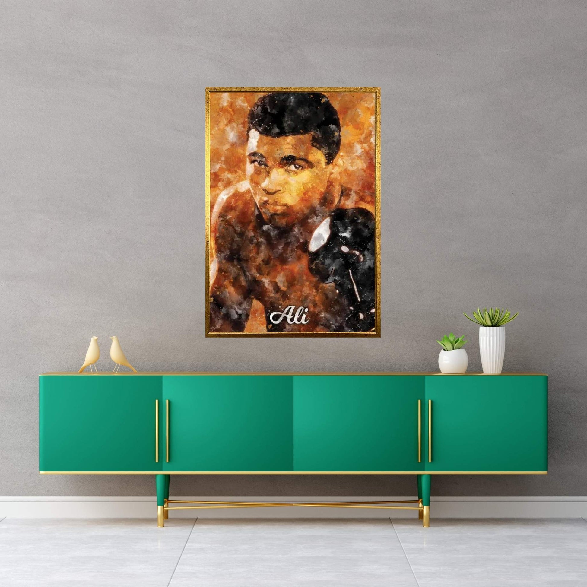 Ali Watercolor Canvas Wall Art - Y Canvas