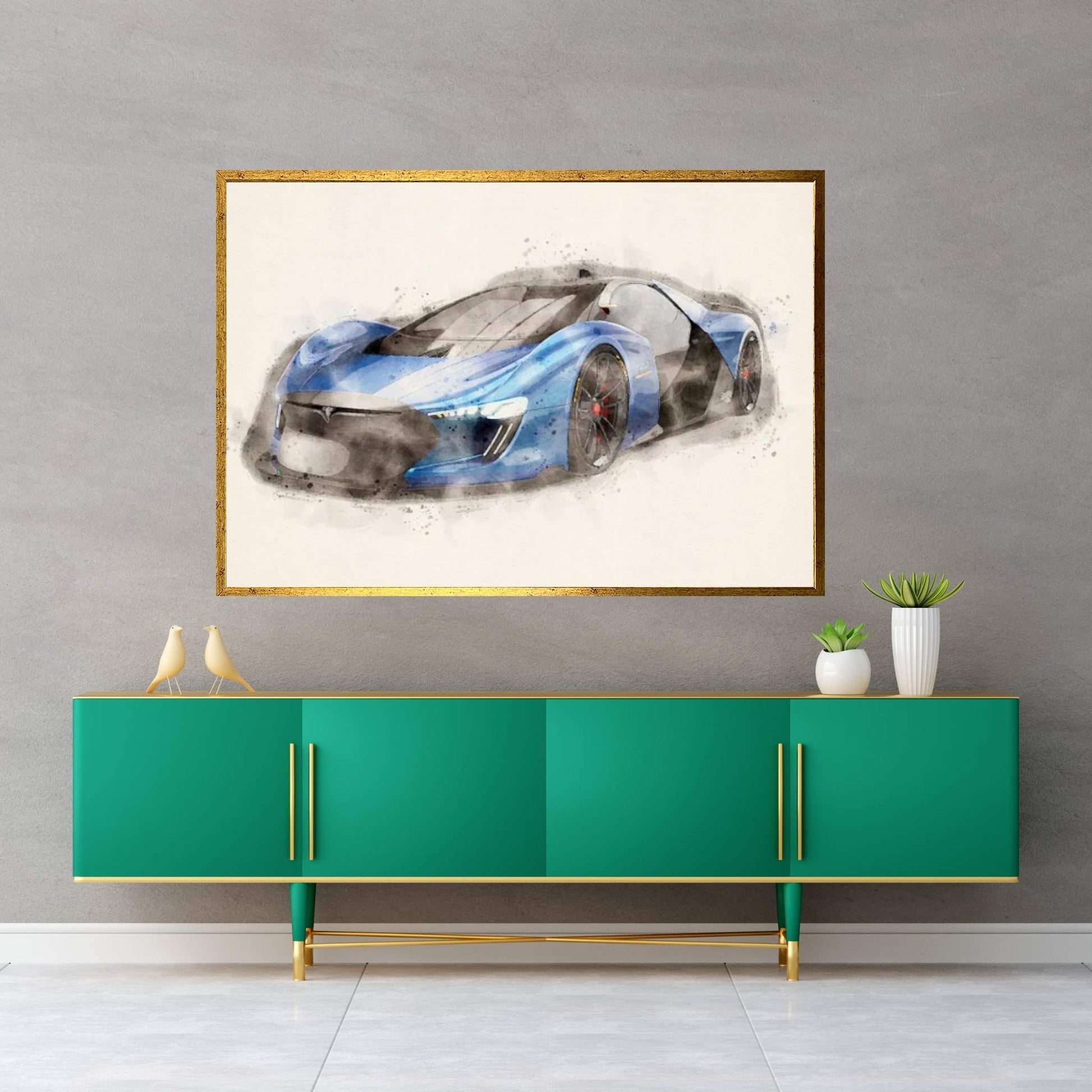 Tesla Motors V II Canvas Wall Art - Y Canvas