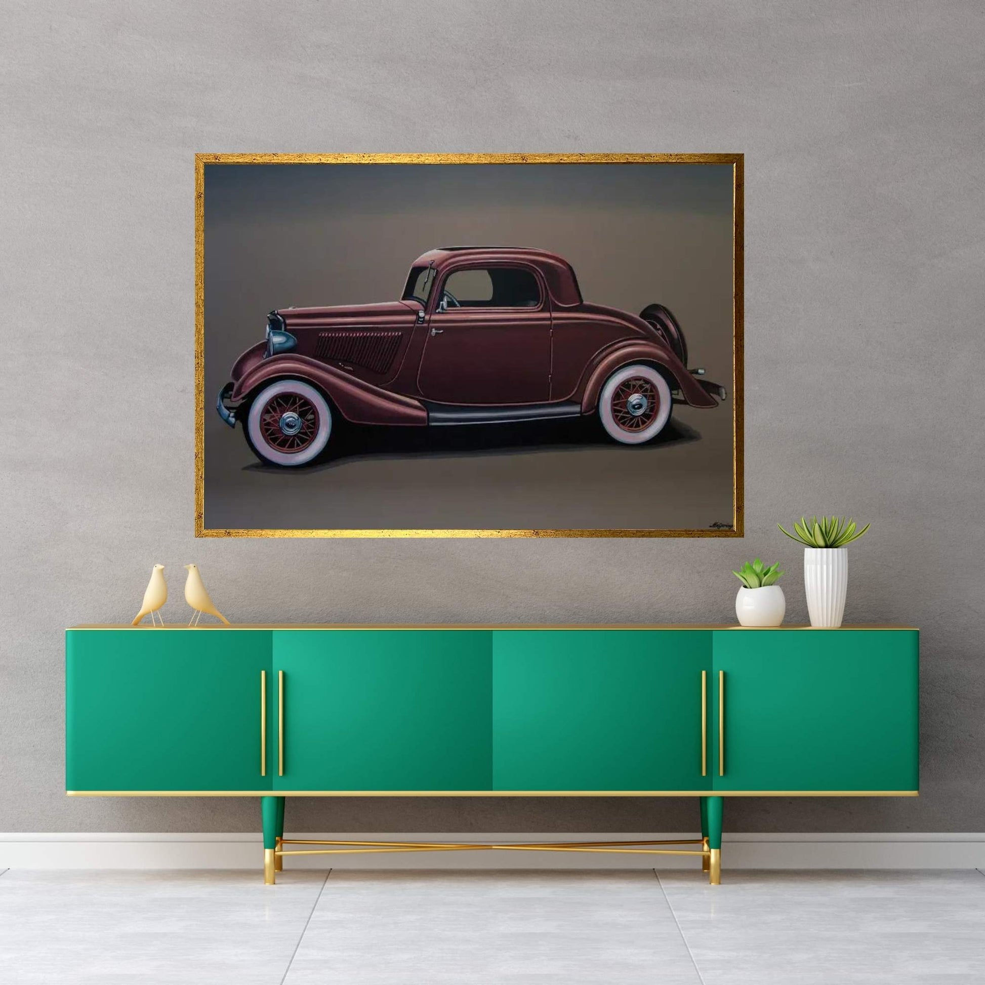 Ford 3 Window Coupe 1933 Canvas Wall Art - Y Canvas