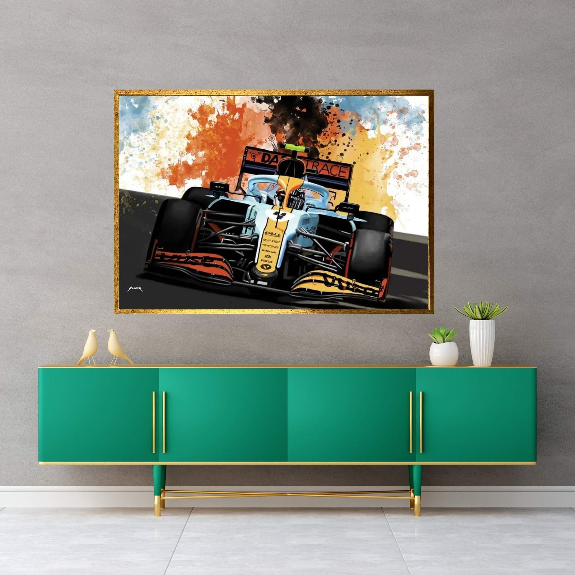 Lando Norris' Racecar Canvas Wall Art - Y Canvas