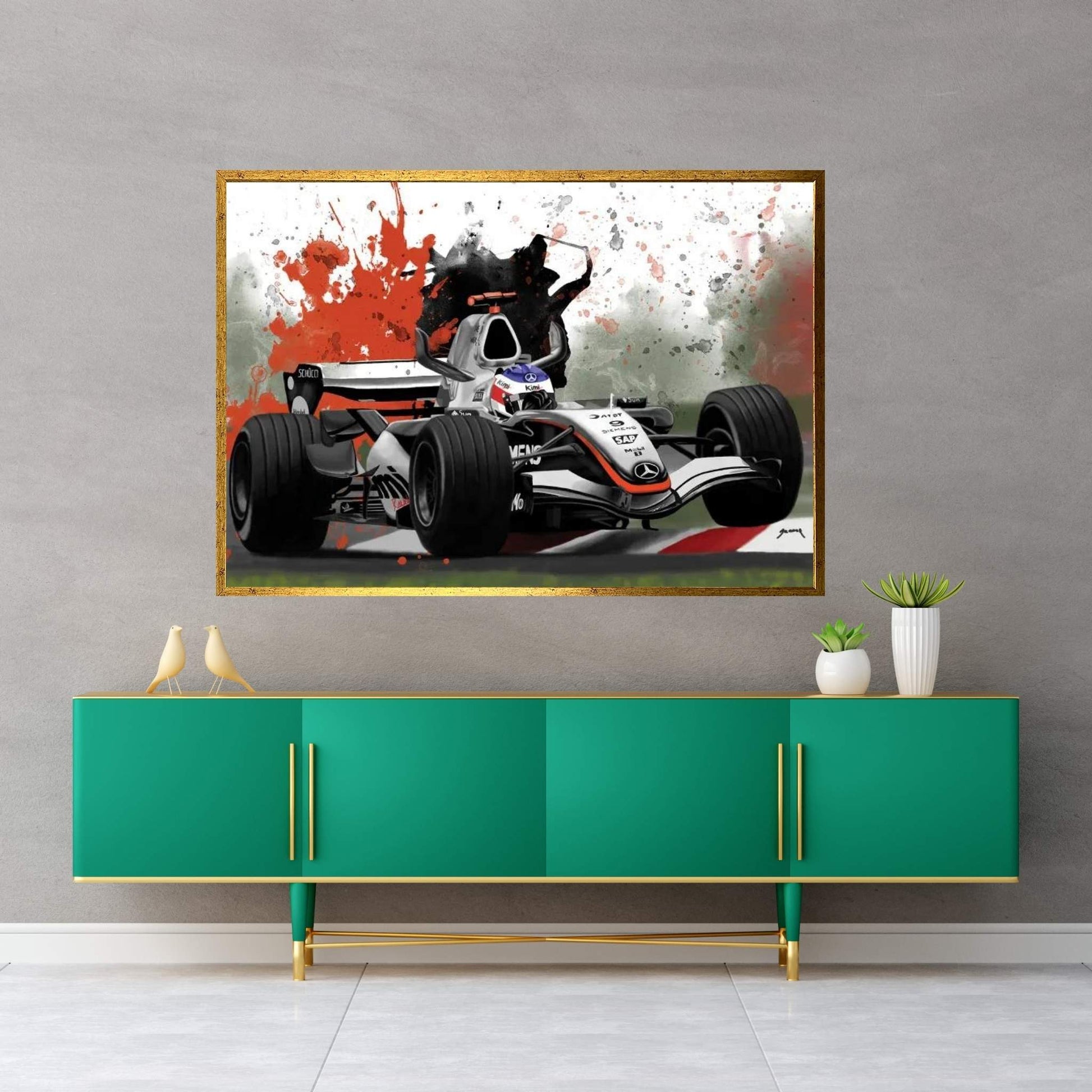 Fangio's Racecar Canvas Wall Art - Y Canvas