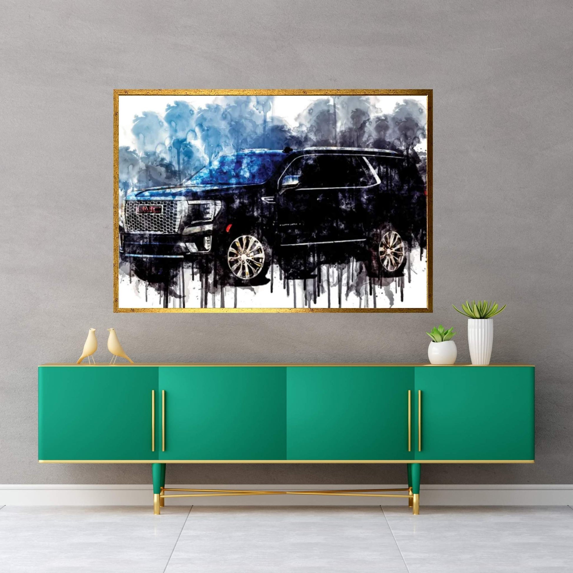 Car 2021 GMC Yukon Denali Duramax Canvas Wall Art - Y Canvas