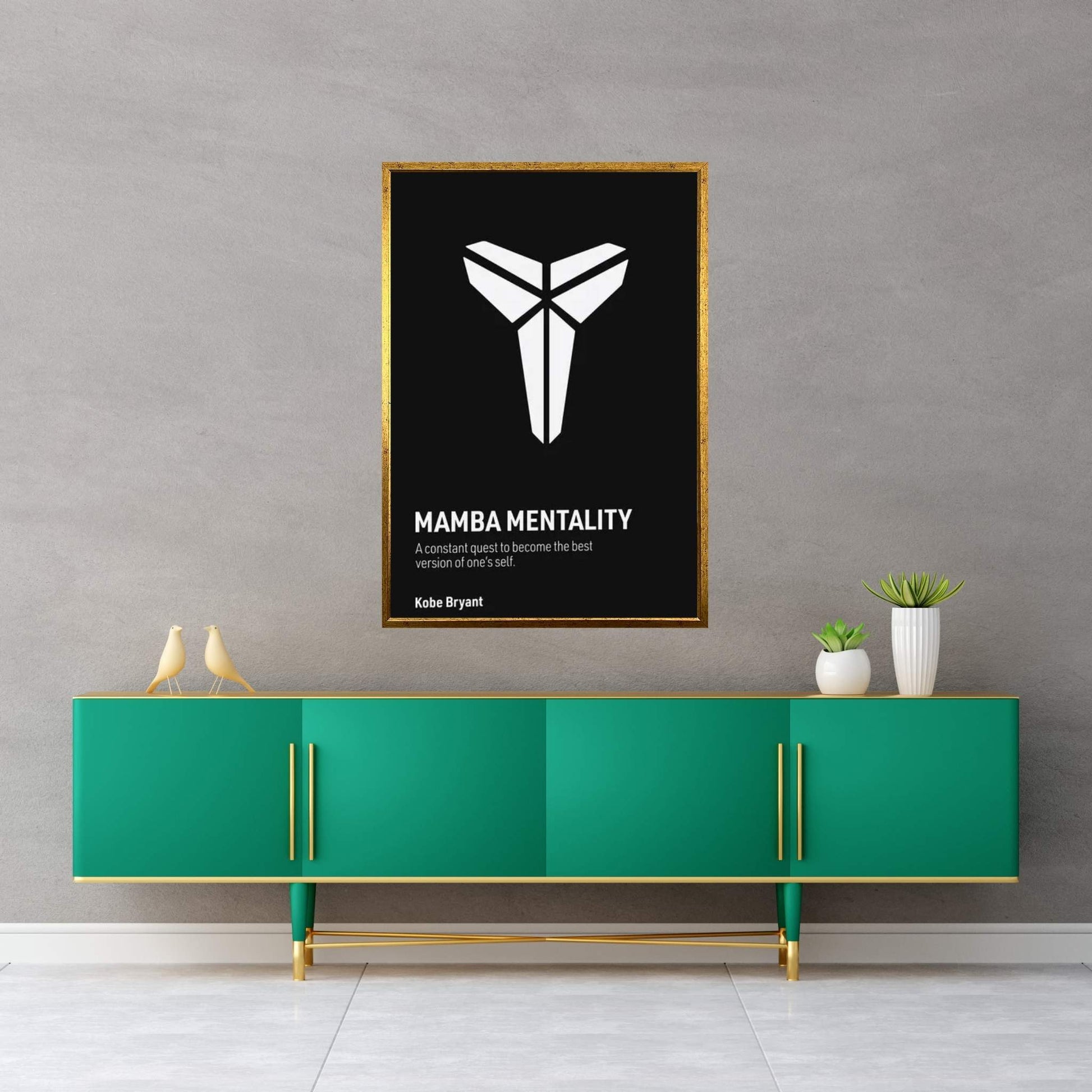 Mamba Mentality (Black/ White) Canvas Wall Art - Y Canvas