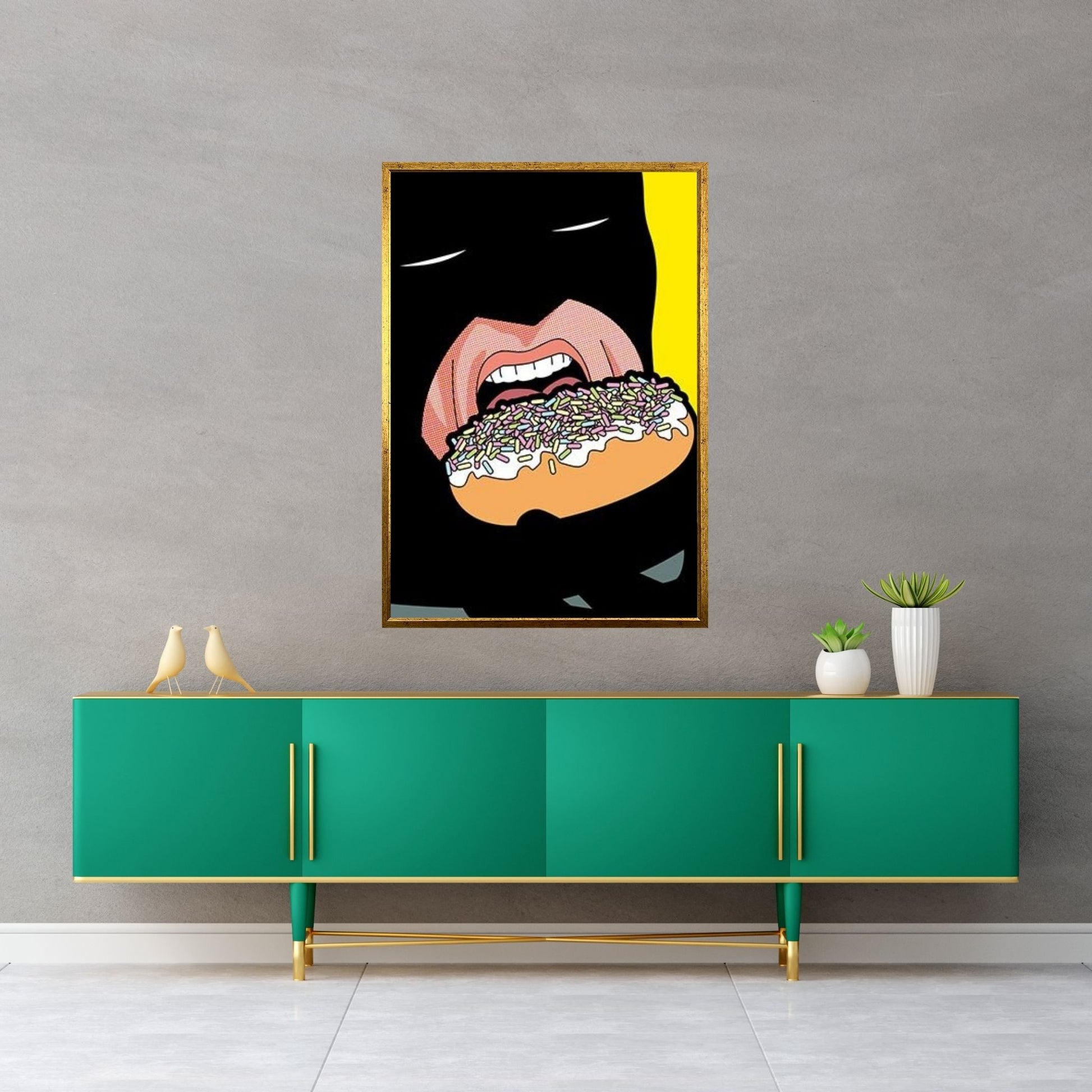 Bat-Donuts Canvas Wall Art - Y Canvas