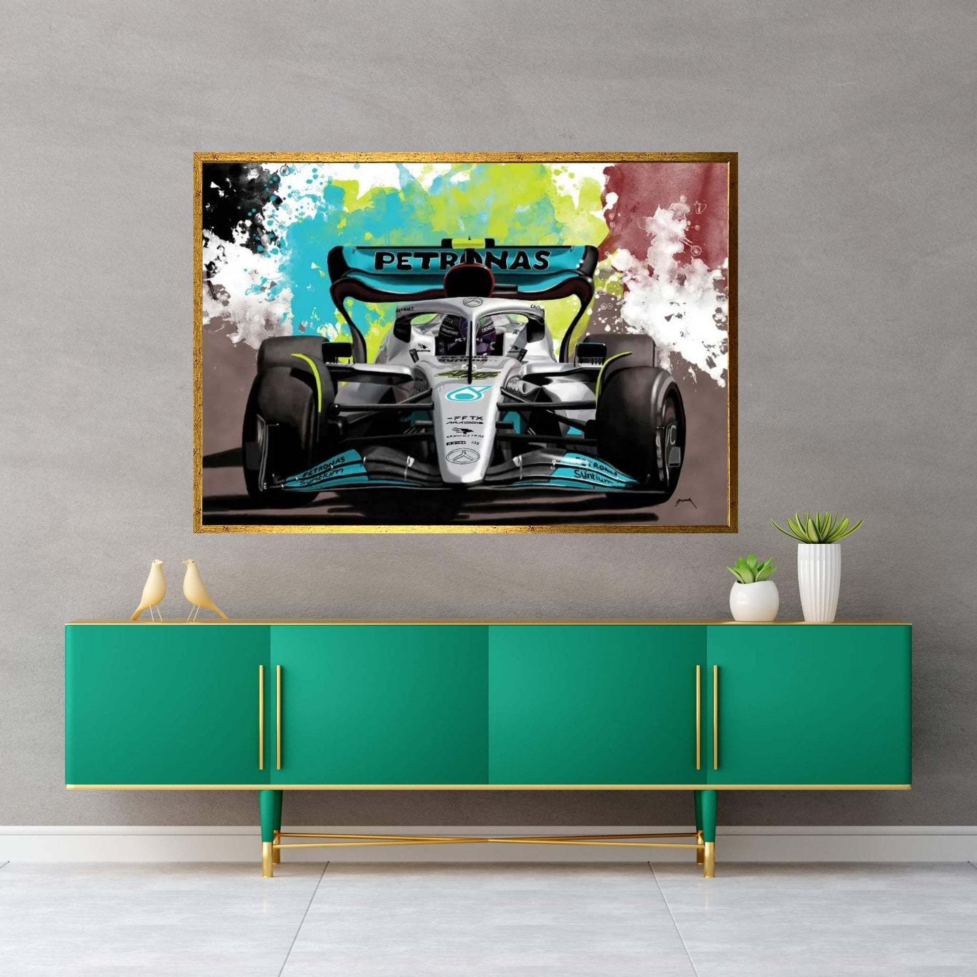Hamilton's Racecar Canvas Wall Art - Y Canvas