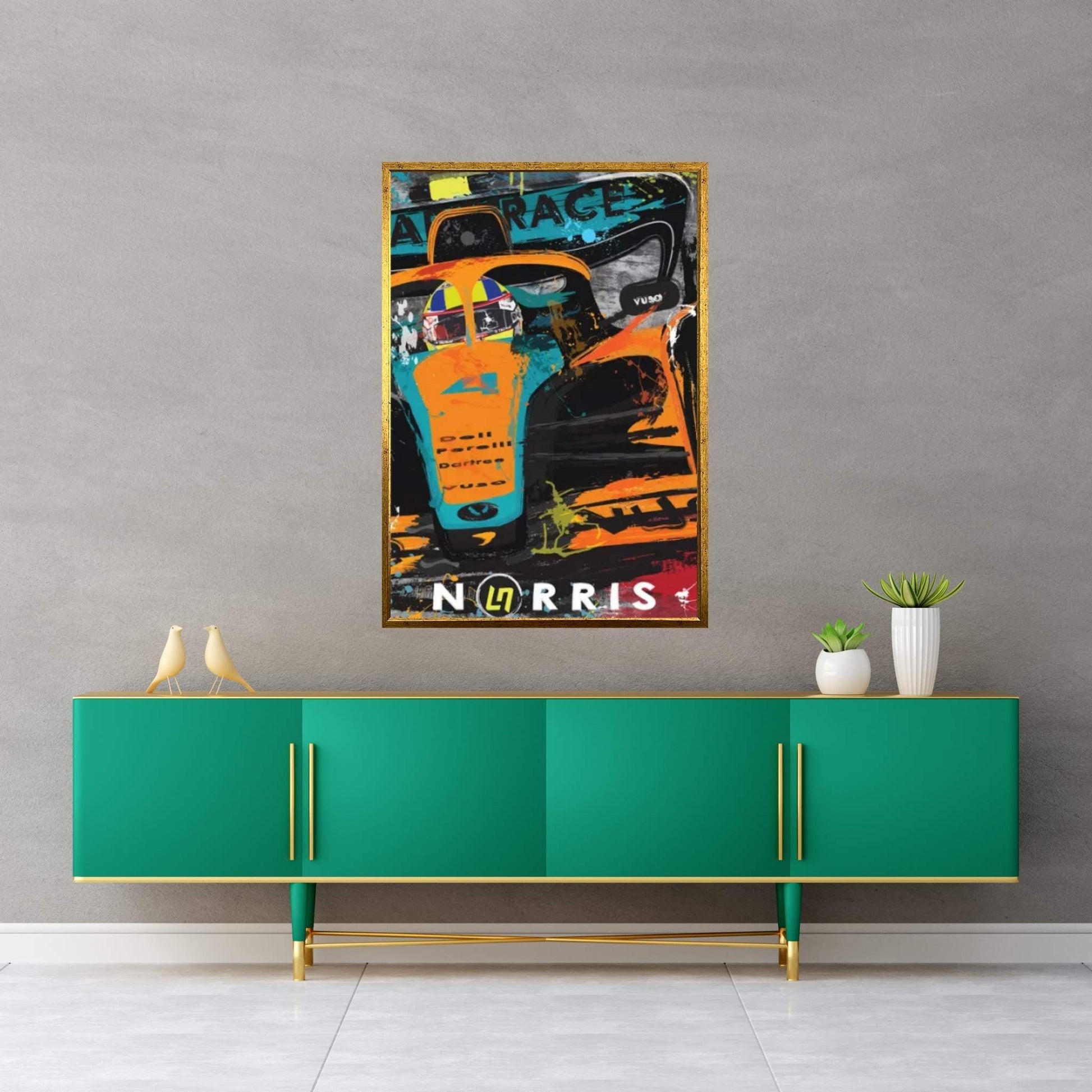 Lando Norris 4, McLaren F1 Poster Canvas Wall Art - Y Canvas