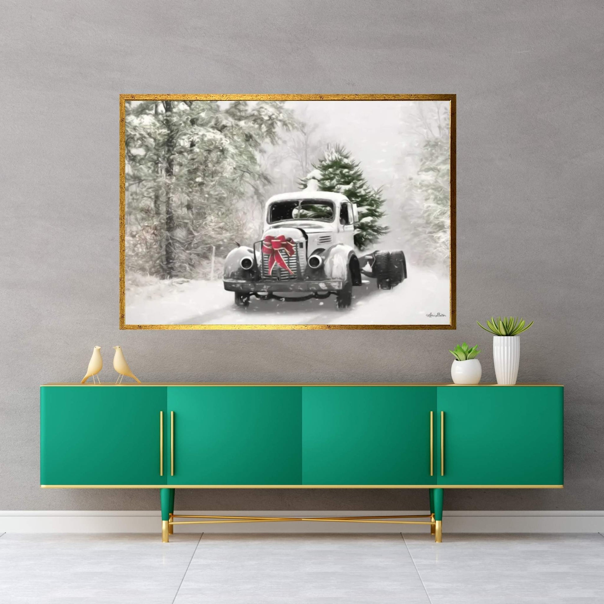 The Christmas Centerpiece Canvas Wall Art - Y Canvas