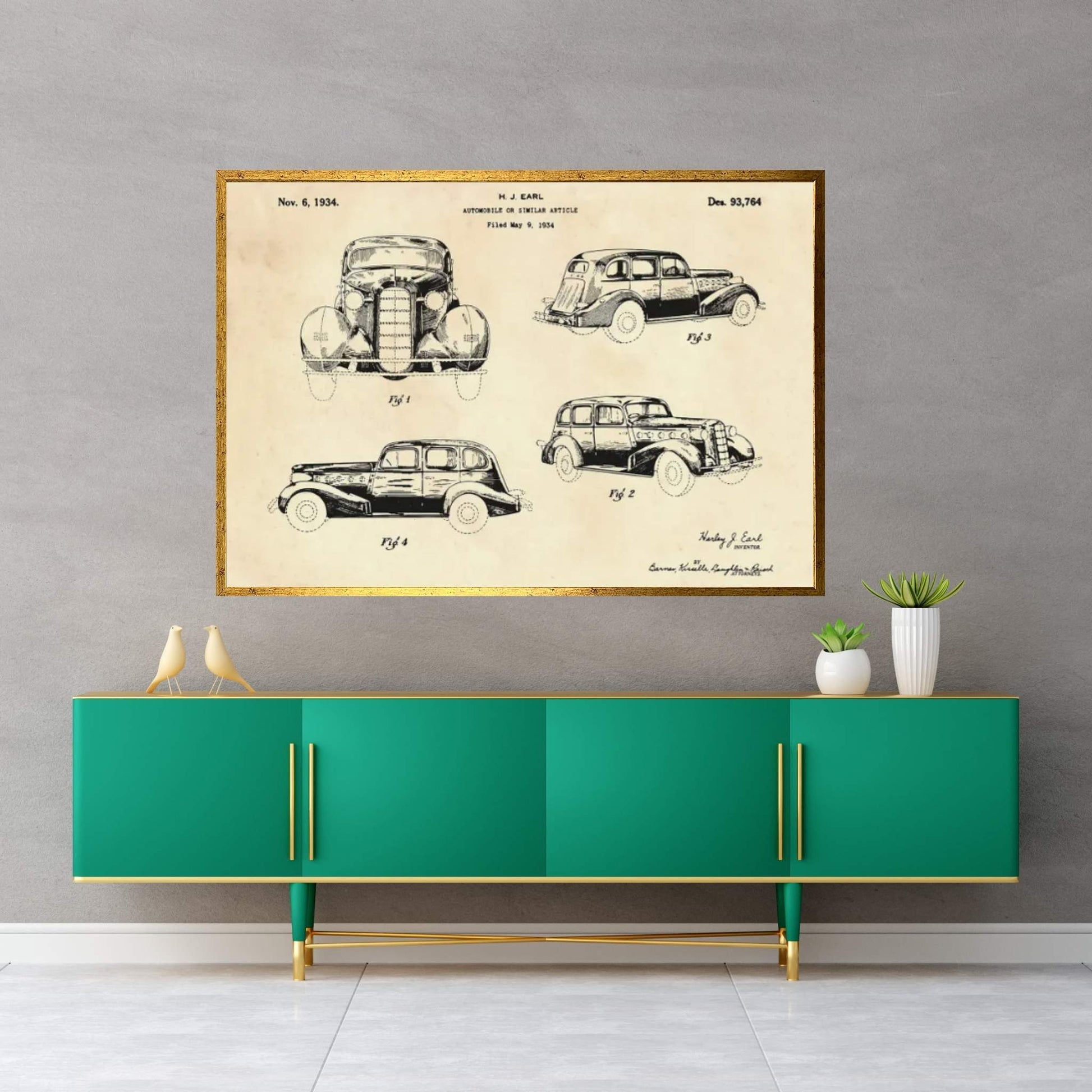 Automobile Patent II Canvas Wall Art - Y Canvas