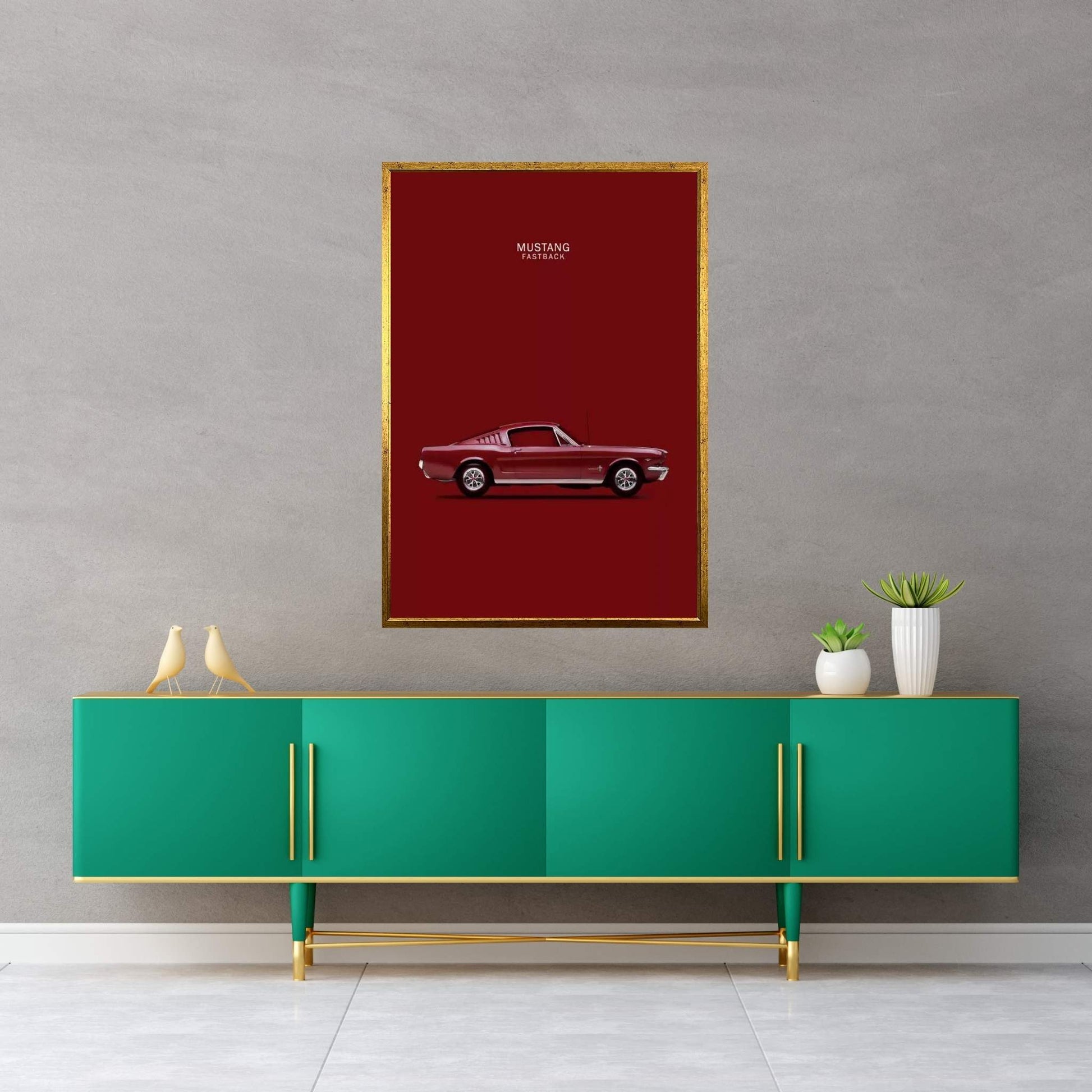 1965 Ford Mustang Fastback Canvas Wall Art - Y Canvas