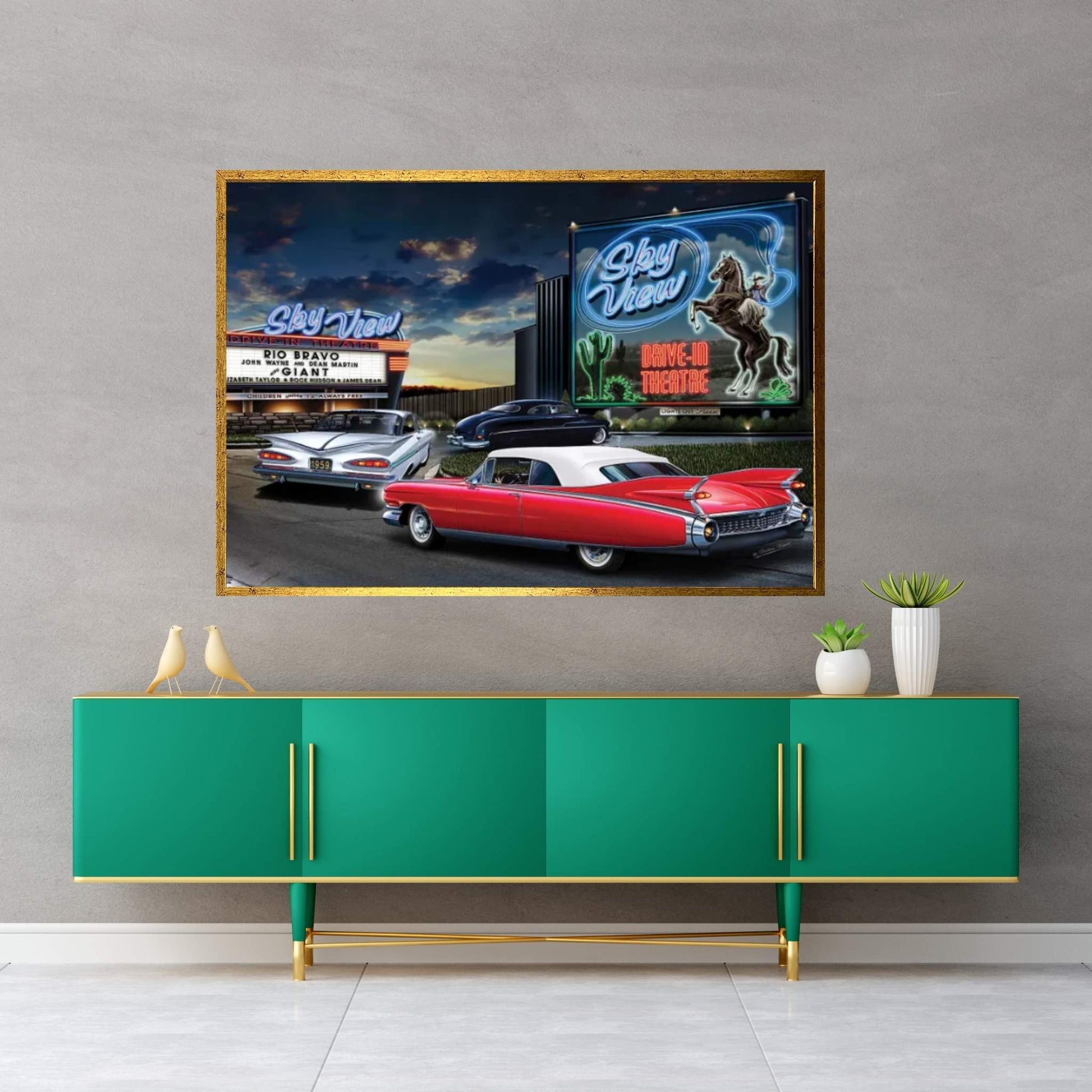 Skyview Drive-In I Canvas Wall Art - Y Canvas