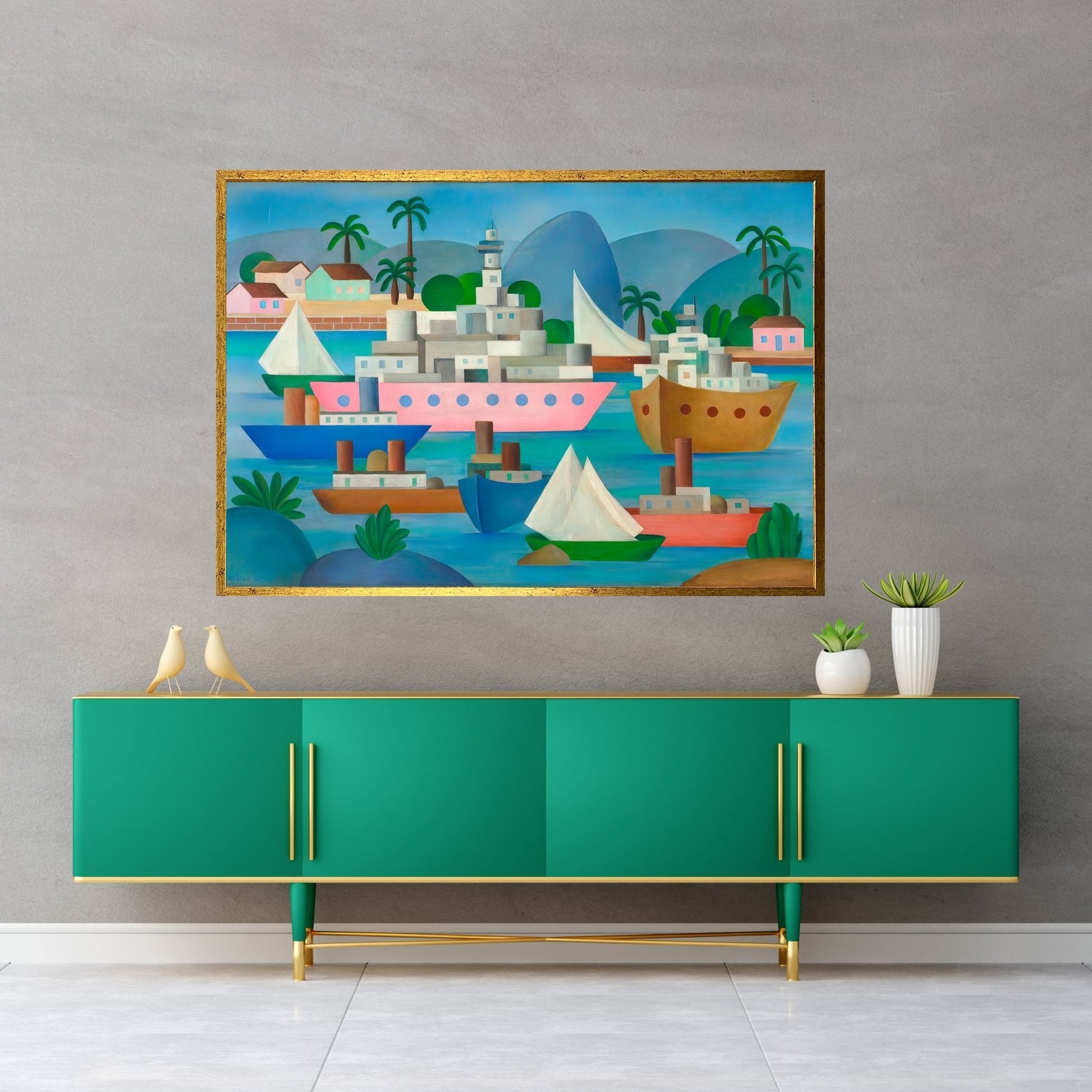 Tarsila do Amaral ''Port I ''Canvas Wall Art - Y Canvas