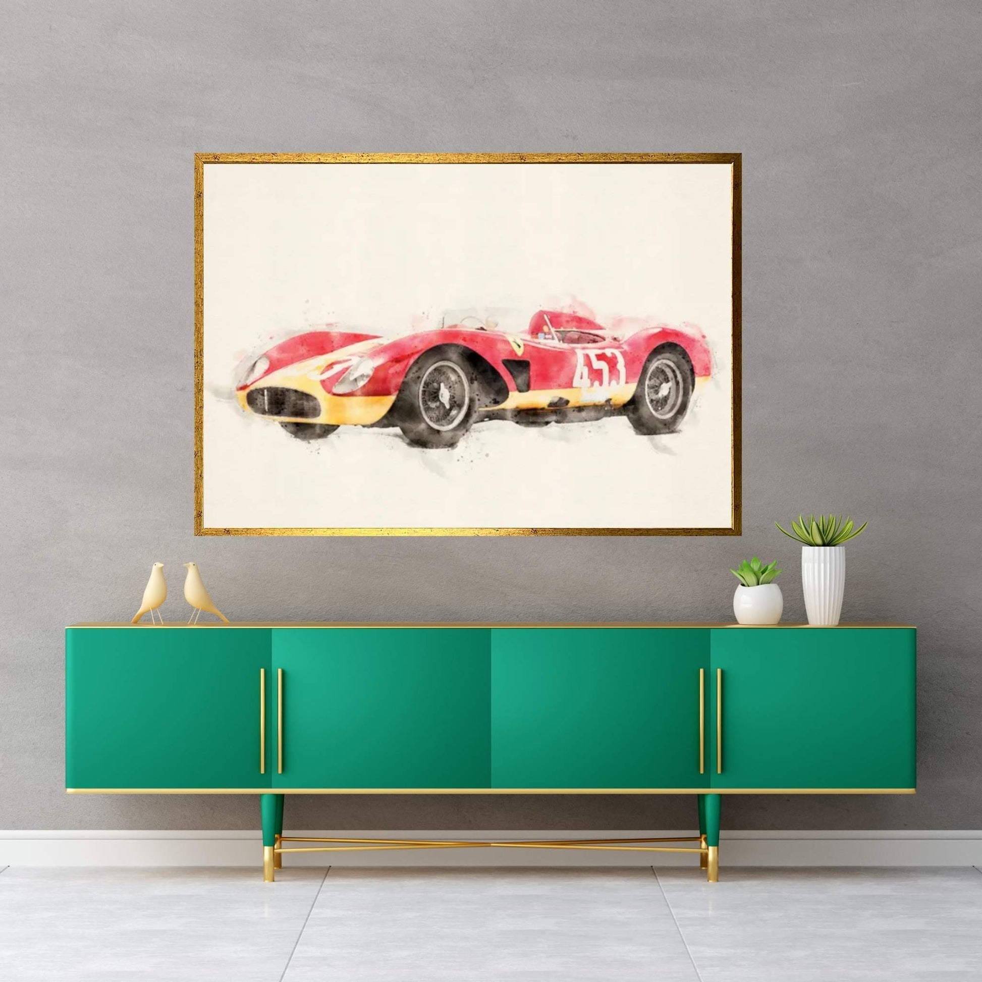 Ferrari Retro Tuning MCMLVII Canvas Wall Art - Y Canvas