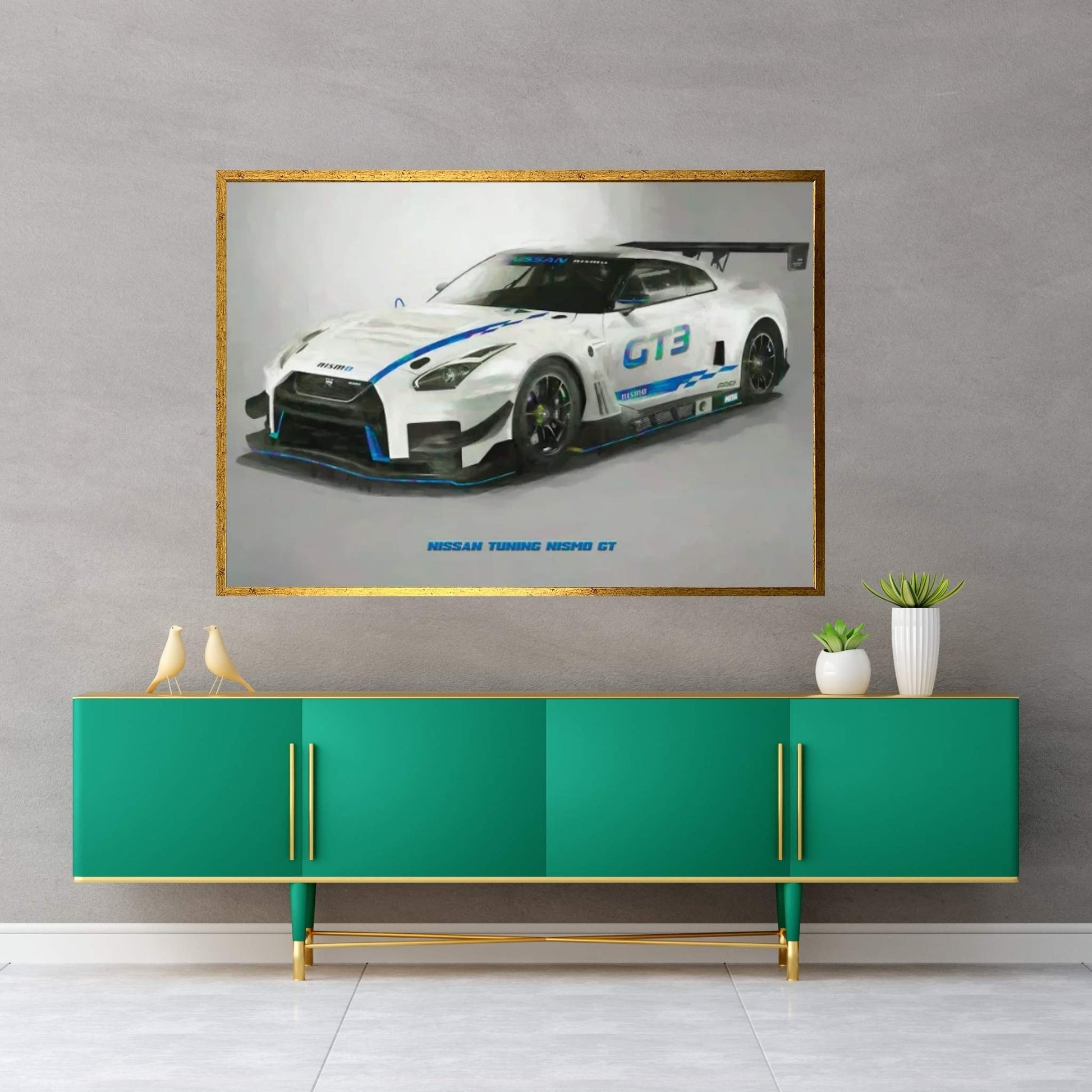 Nissan Tuning Nismo GT In Watercolor Canvas Wall Art - Y Canvas