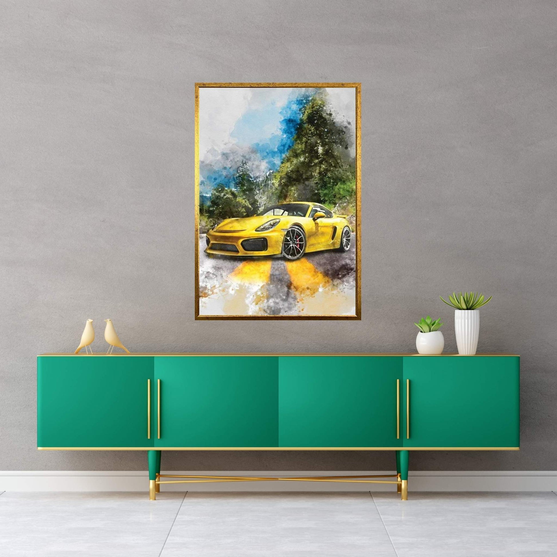 Porsche Cayman GT4 Canvas Wall Art - Y Canvas