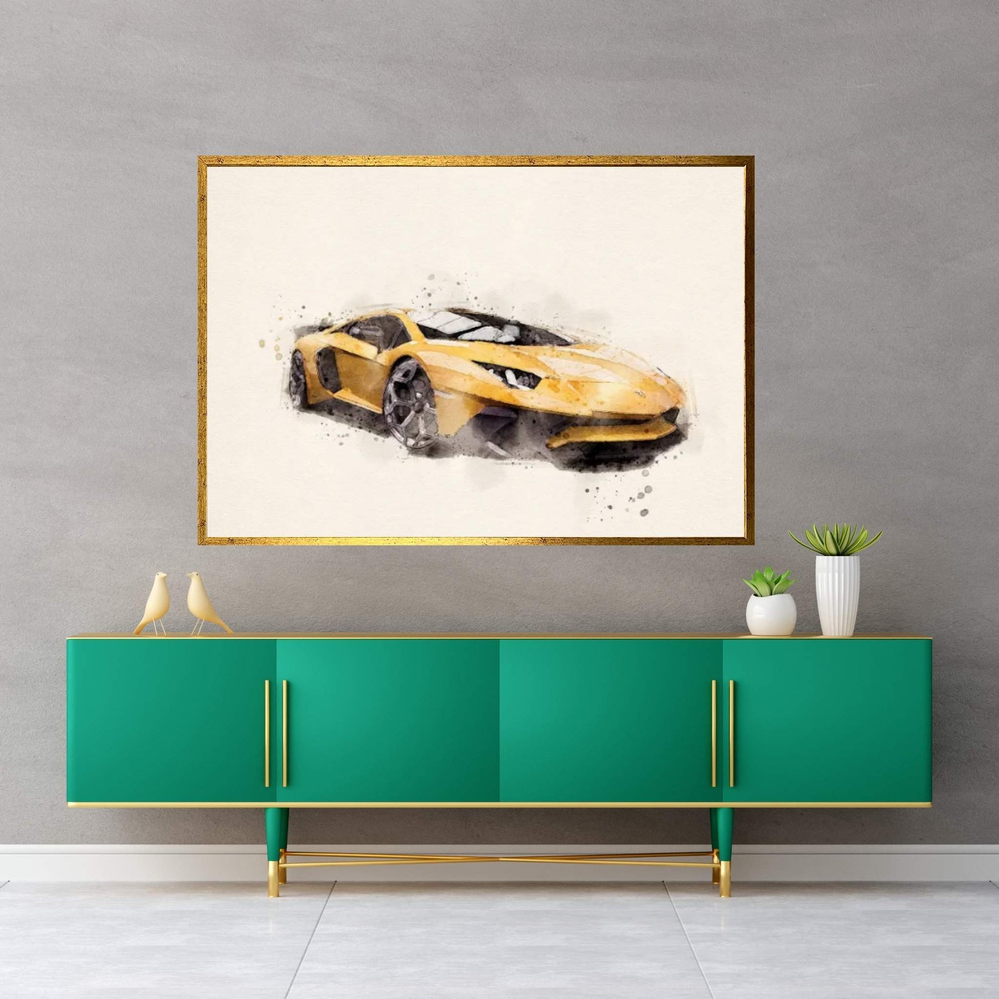 Lamborghini Aventador v II Canvas Wall Art - Y Canvas