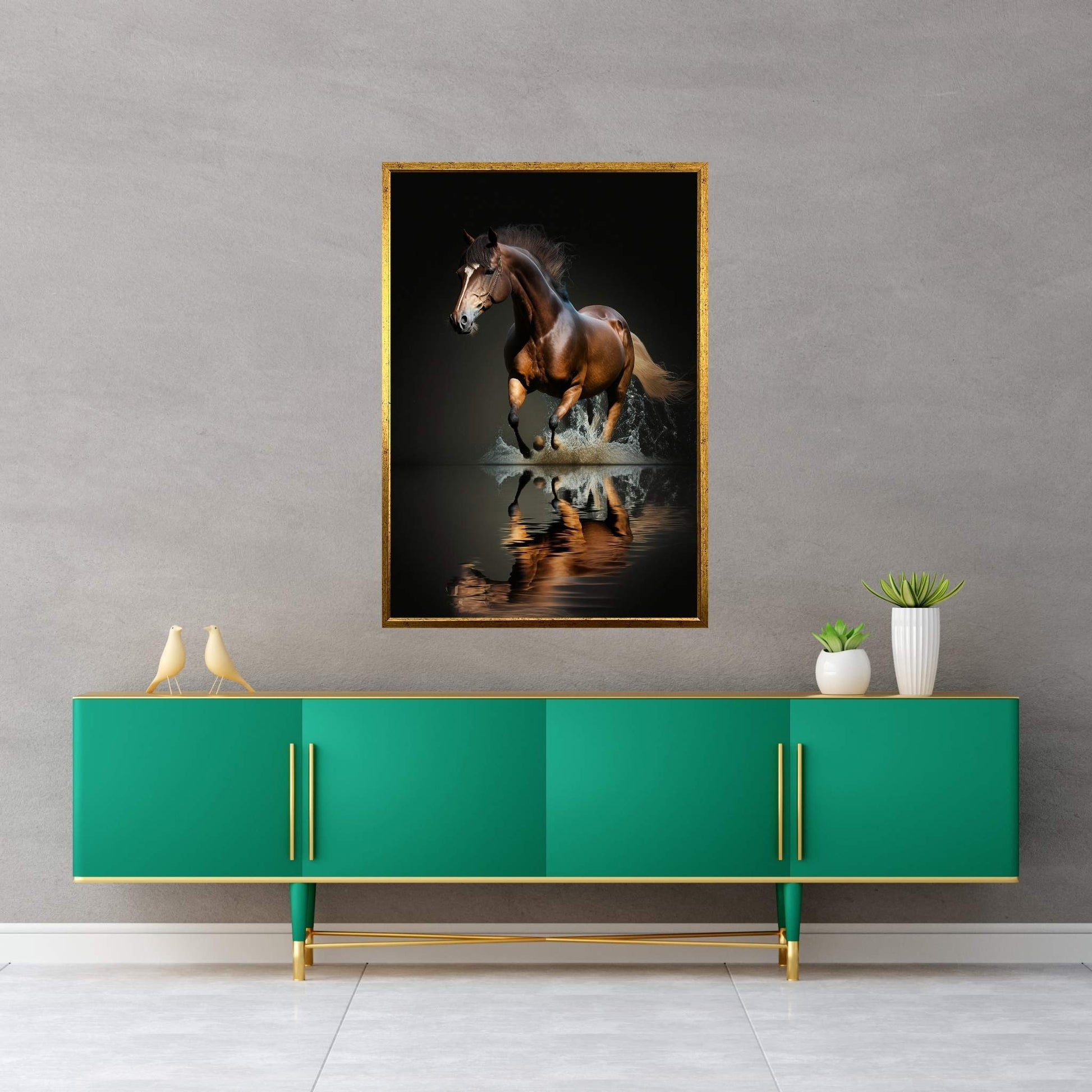 Beautiful Brown Horse Canvas Wall Art , Animal Wall Art - Y Canvas