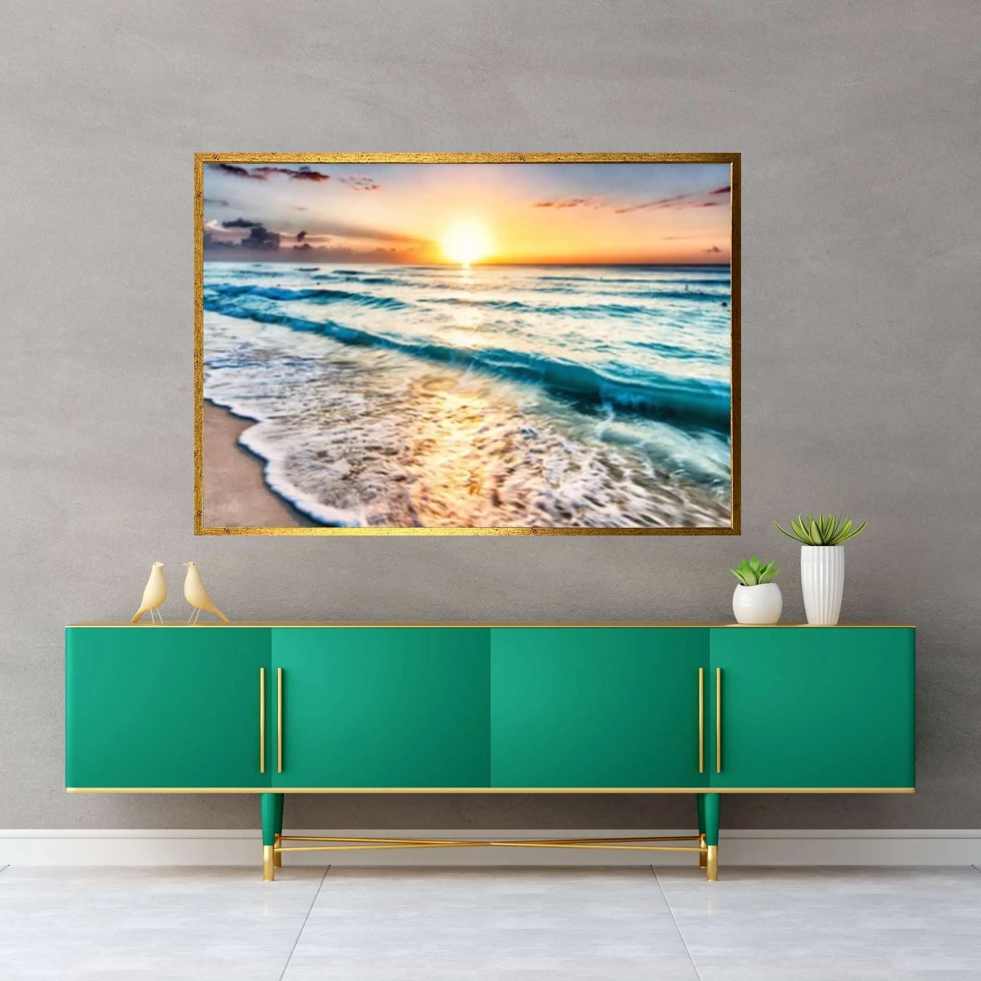 Sea beach ocean white sand Canvas Wall Art Design - Y Canvas