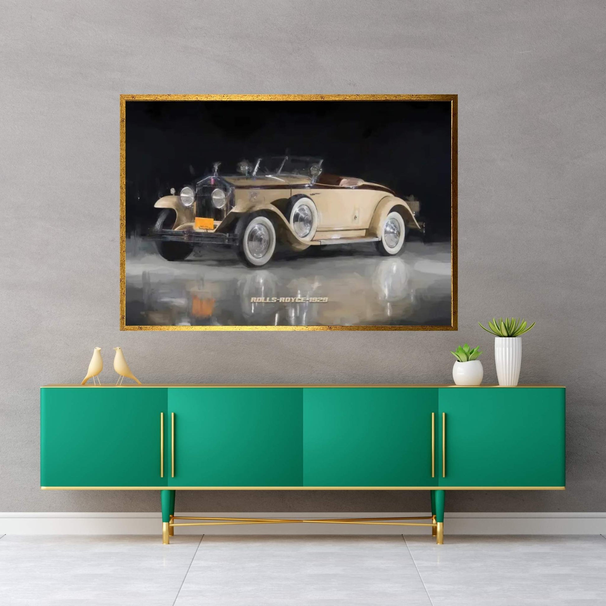 Rolls Royce Retro 1929 Canvas Wall Art - Y Canvas