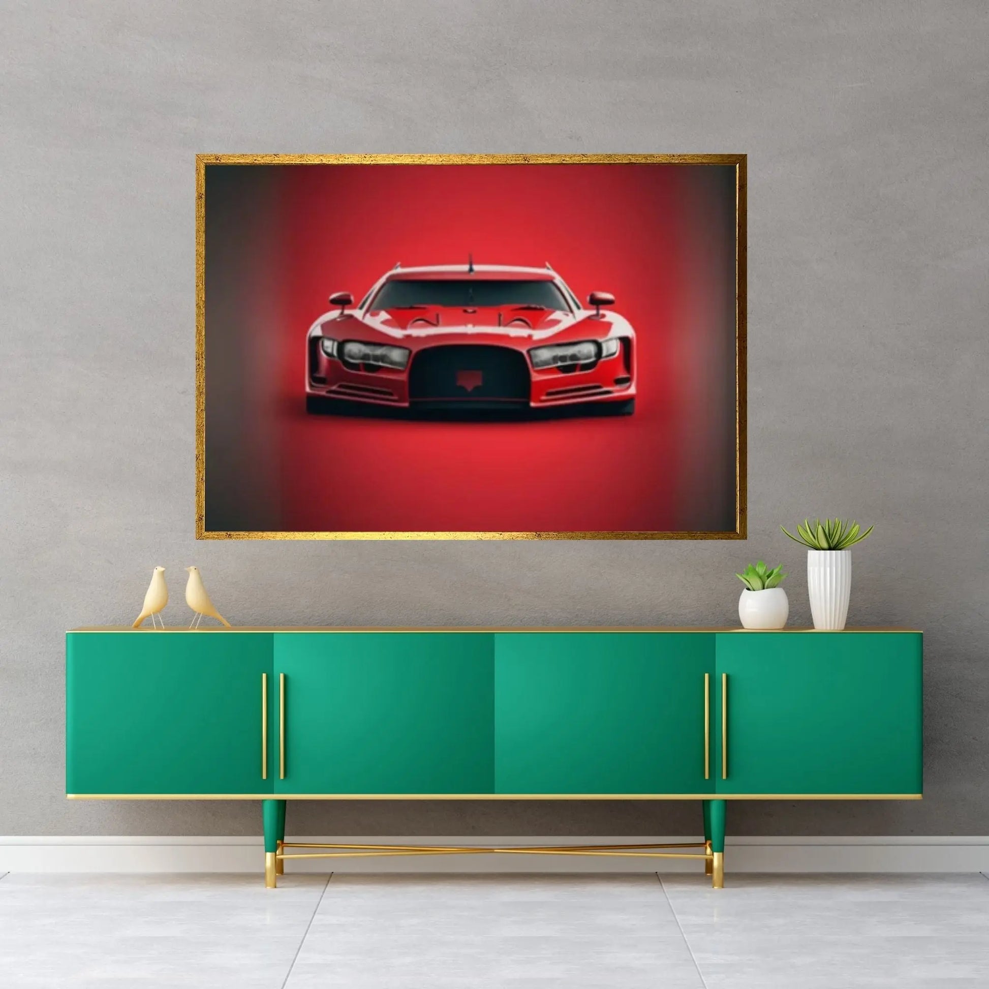 Red Sport Cars Canvas Wall Art Poster Print, Supercar Wall Art - Y Canvas