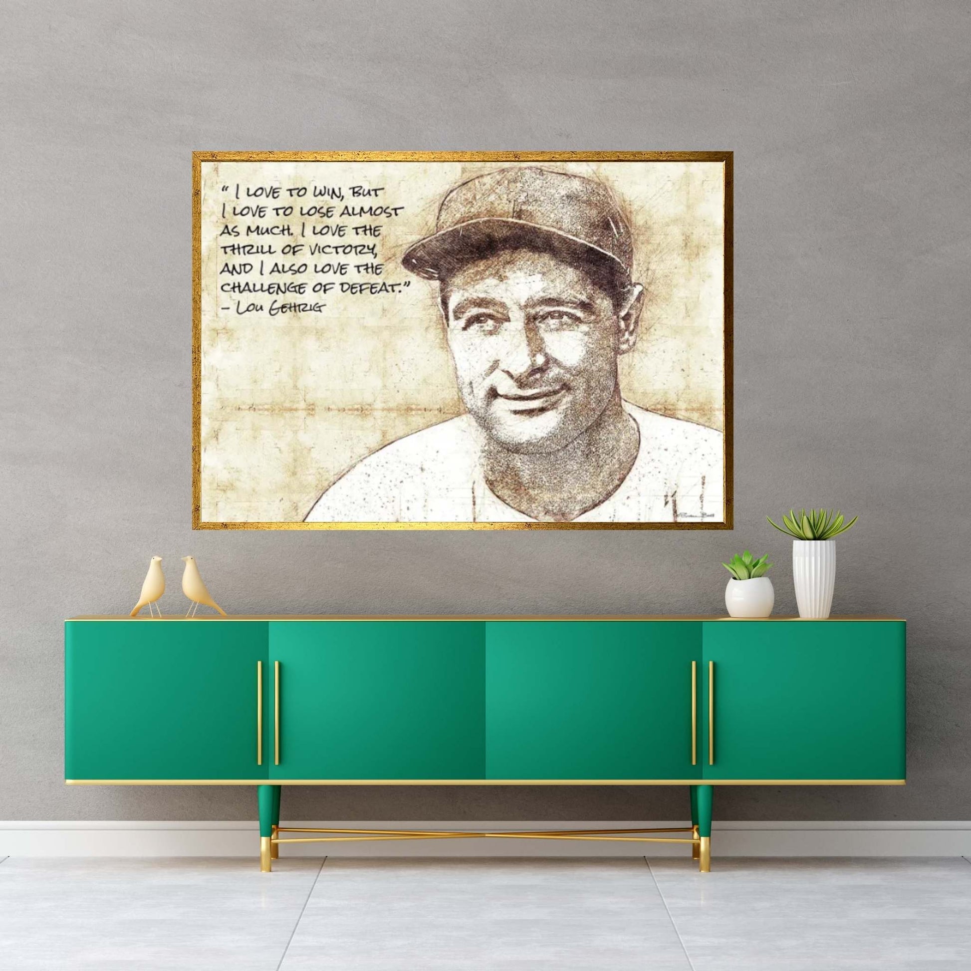 Lou Gehrig Sketch Canvas Wall Art - Y Canvas