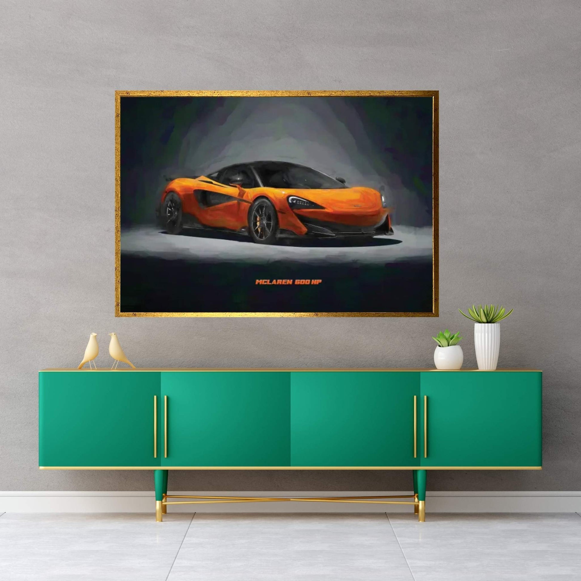 McLaren 600 HP In Watercolor Canvas Wall Art - Y Canvas