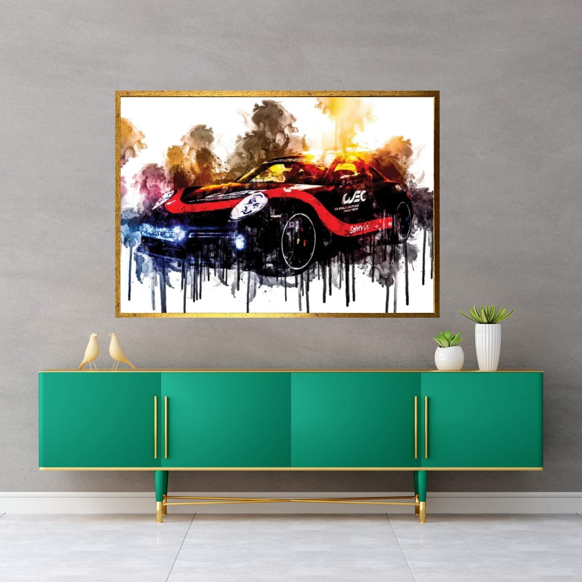 Car 2018 Porsche 911 Turbo WEC Safety Canvas Wall Art - Y Canvas