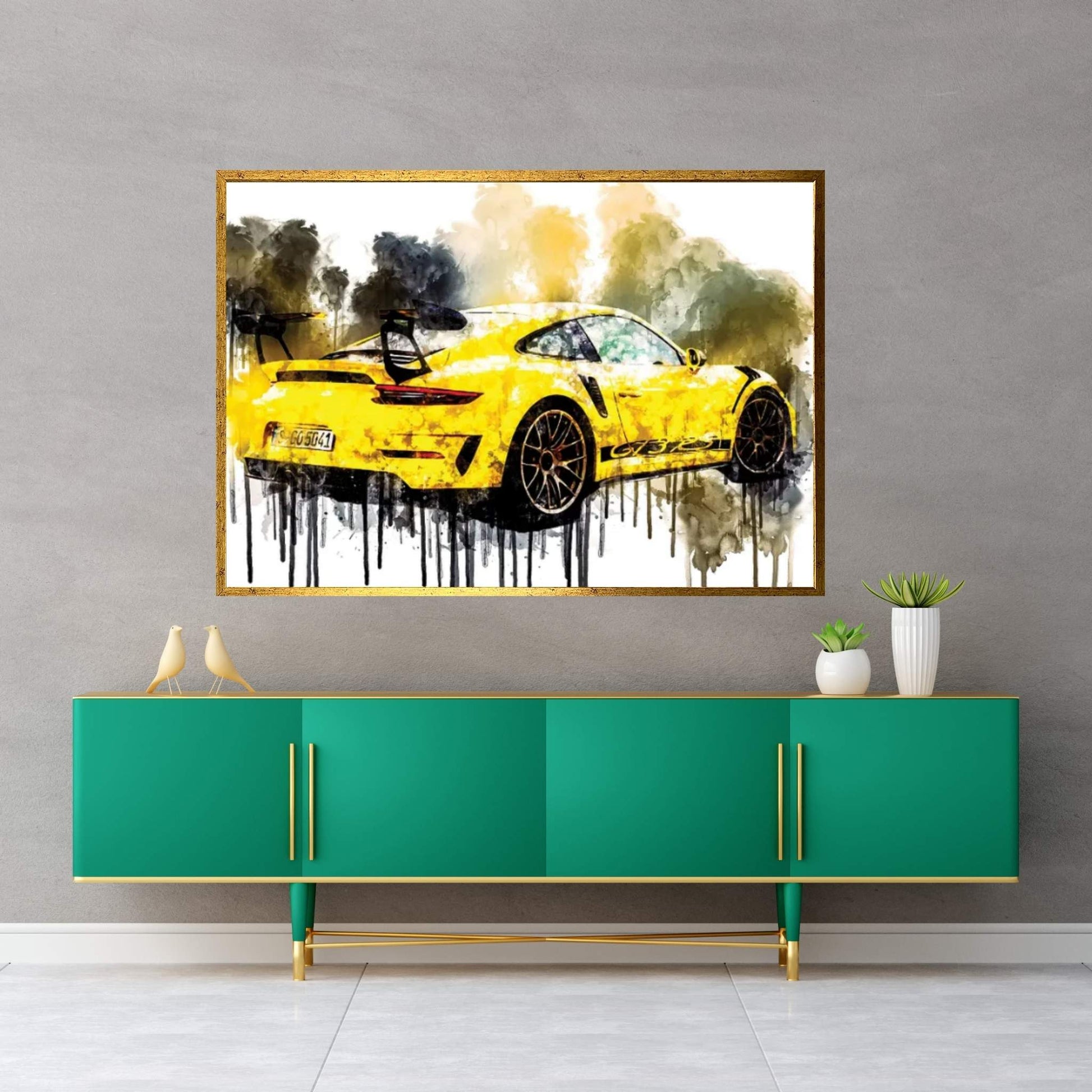 Car 2018 Porsche 911 GT3 RS Weissach Package Canvas Wall Art - Y Canvas
