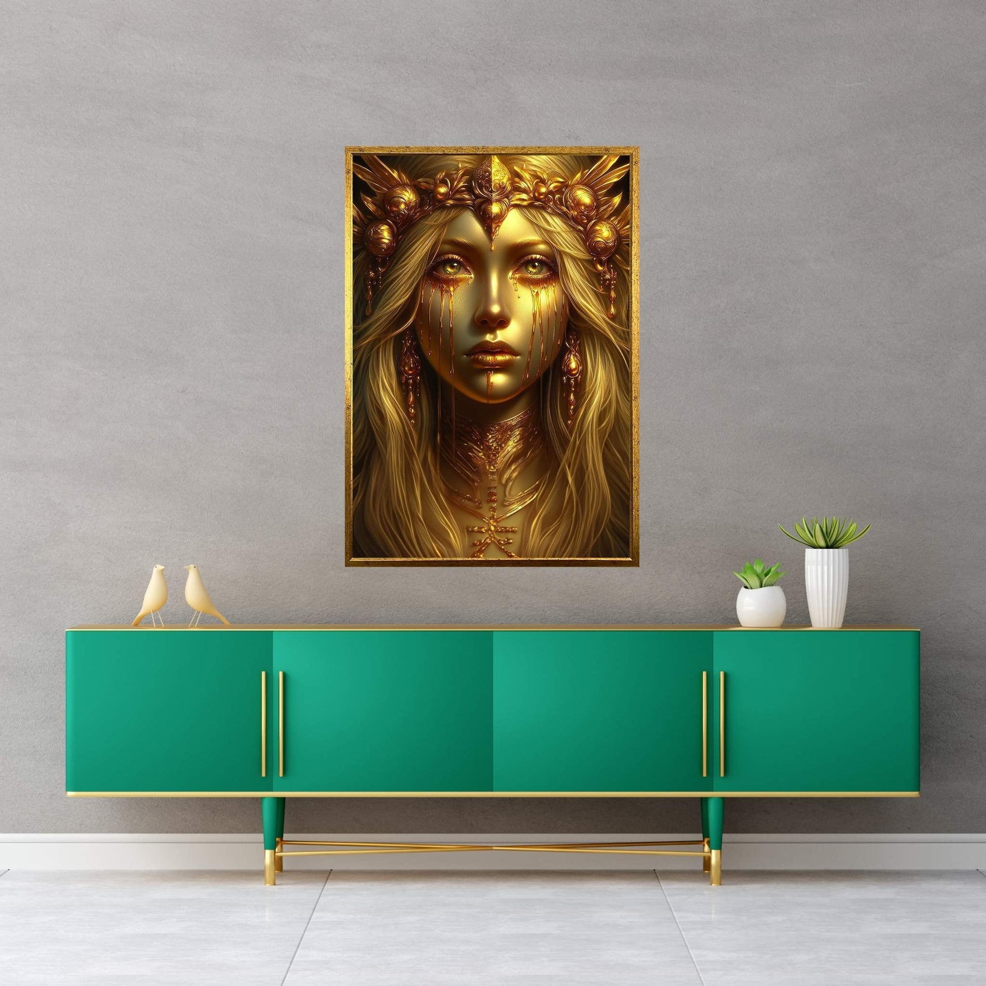 The Golden Tears Gustav Klimt Modern Abstract Reproduction Canvas Wall Art - Y Canvas