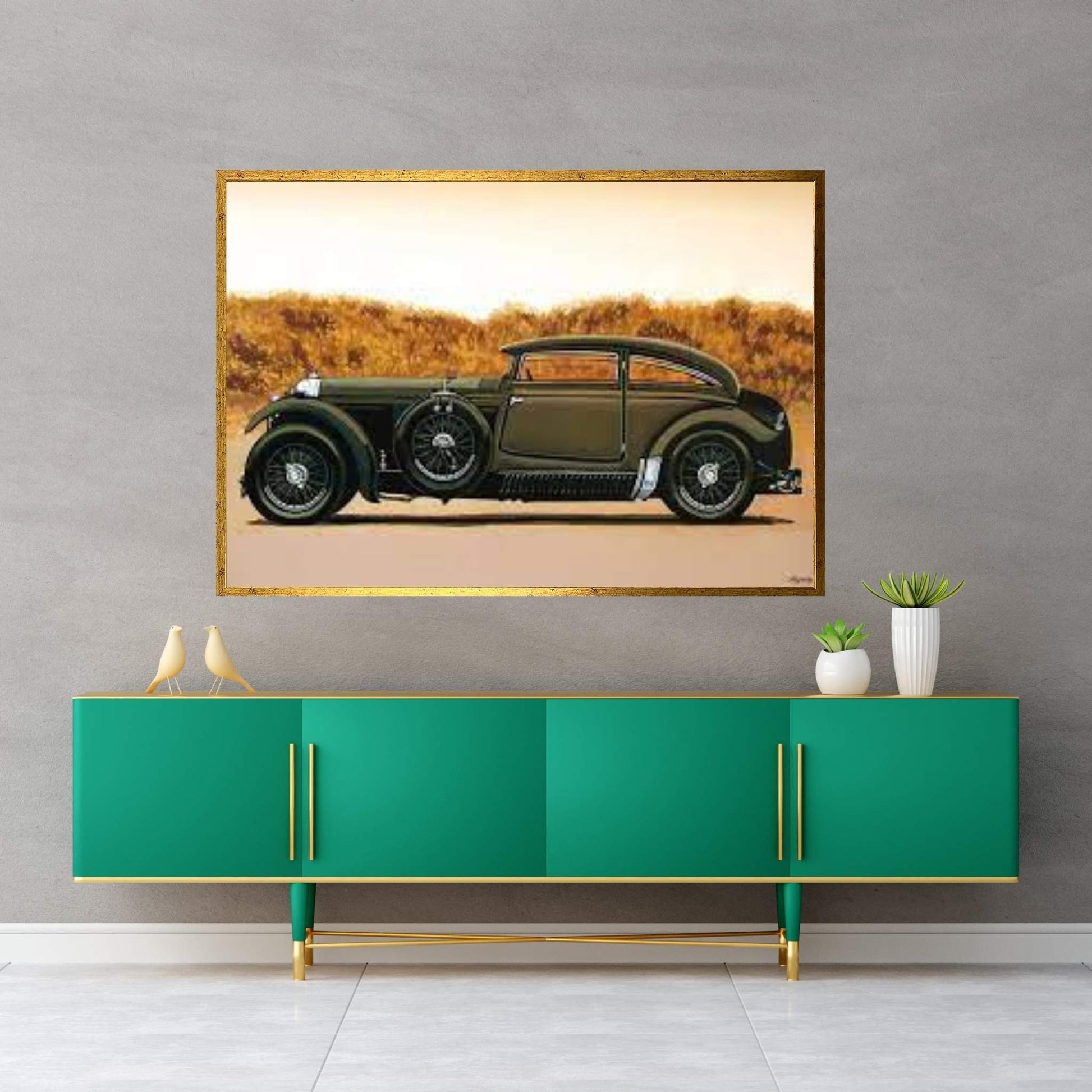 Bentley Blue Train Recreation Canvas Wall Art - Y Canvas