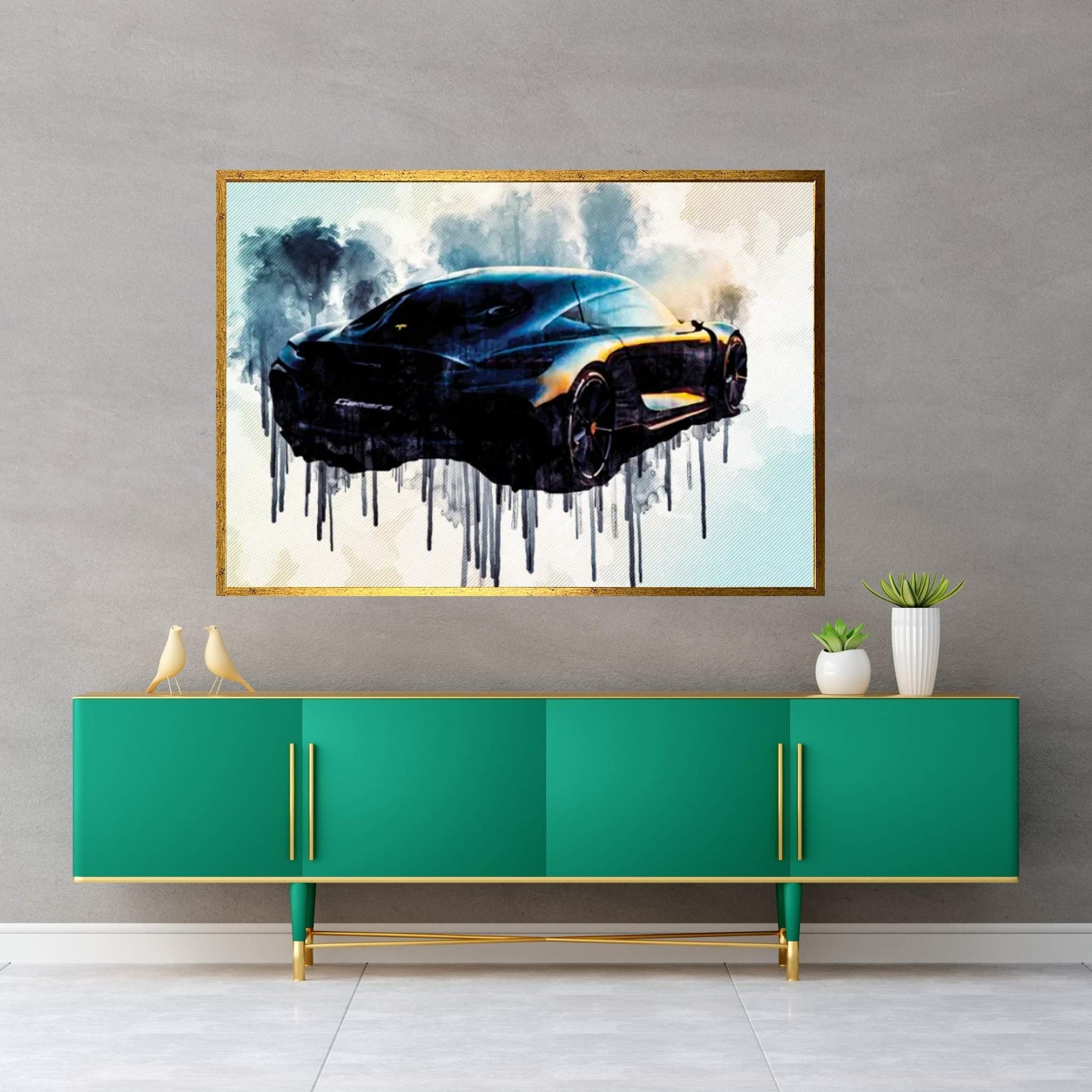 Koenigsegg Gemera 2020 Rear View Exterior Hypercar New Gray Gemera Evening Sunset Supercars Canvas Wall Art - Y Canvas