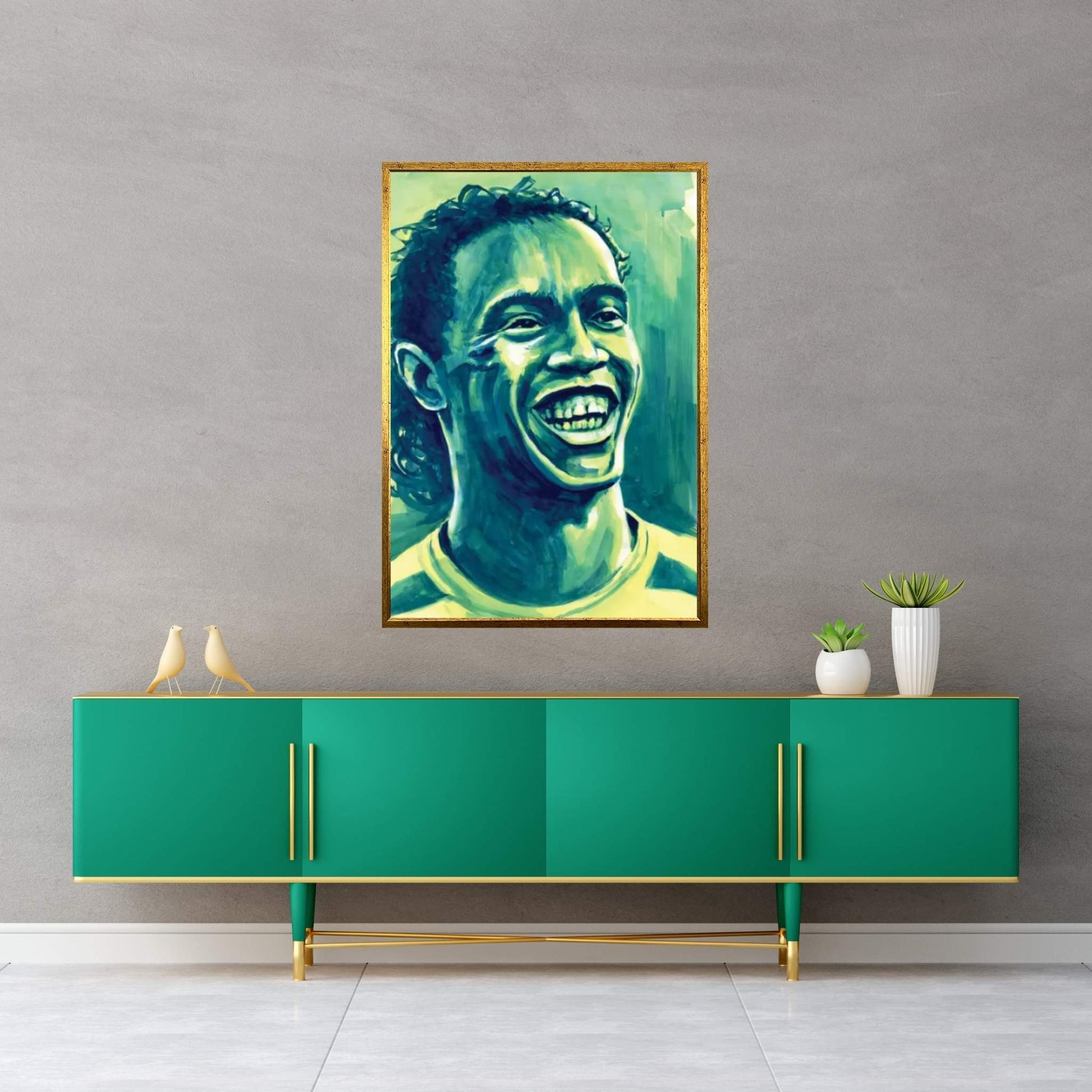 Ronaldinho - 2002 Fifa World Cup Winner Canvas Wall Art - Y Canvas