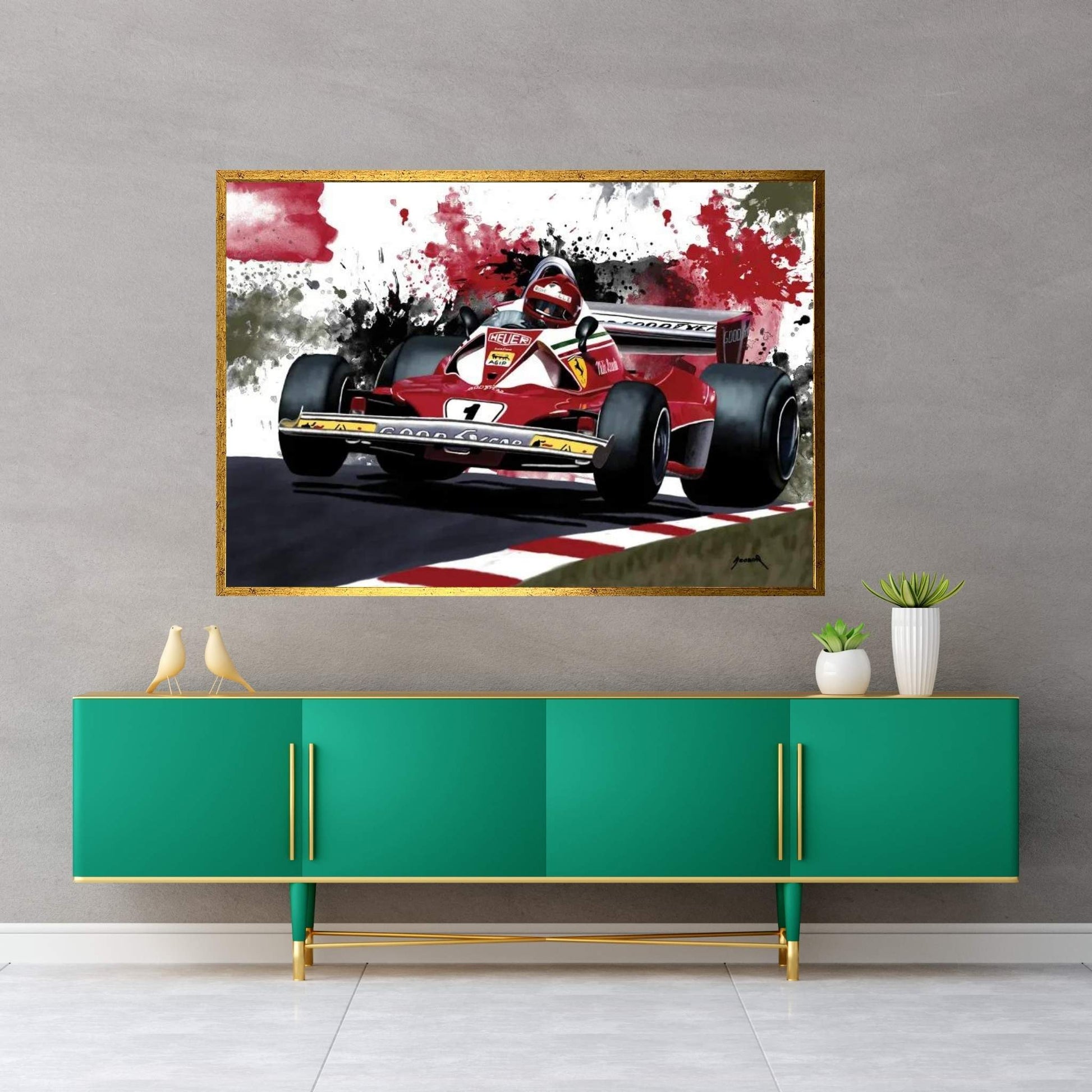 Niki Lauda's Racecar Canvas Wall Art - Y Canvas