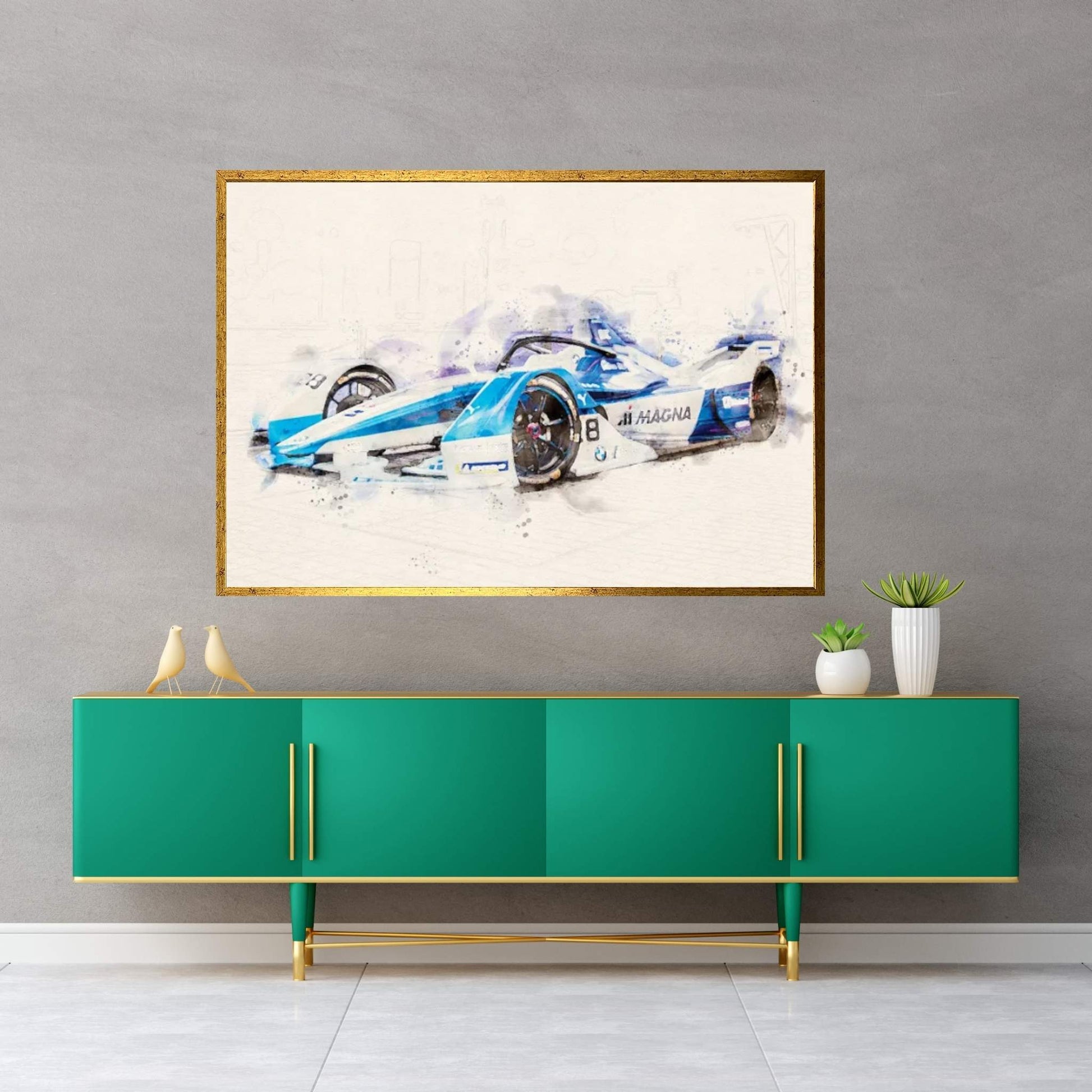 BMW Formula 1 Tuning v2 Canvas Wall Art - Y Canvas