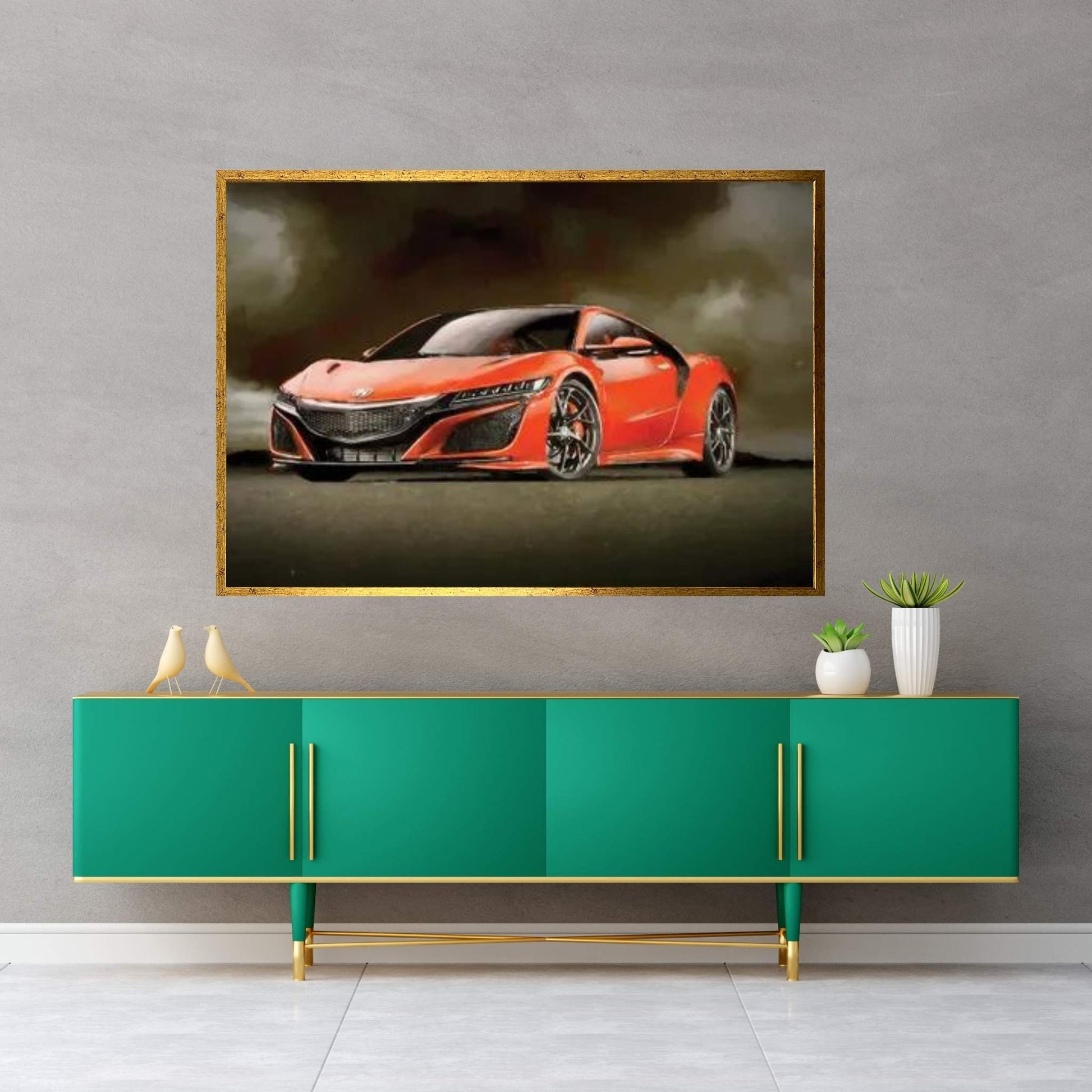 Honda NSX In Watercolor Canvas Wall Art - Y Canvas