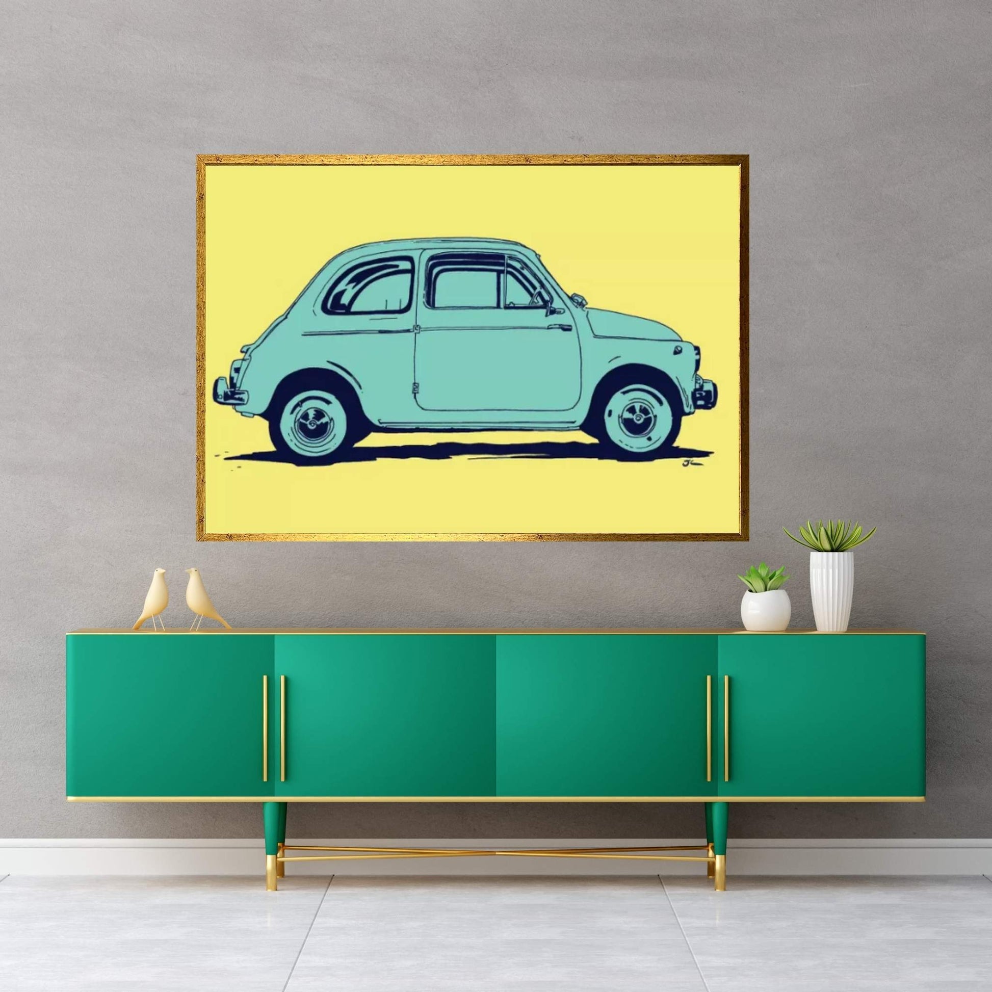 Fiat 500 Canvas Wall Art - Y Canvas