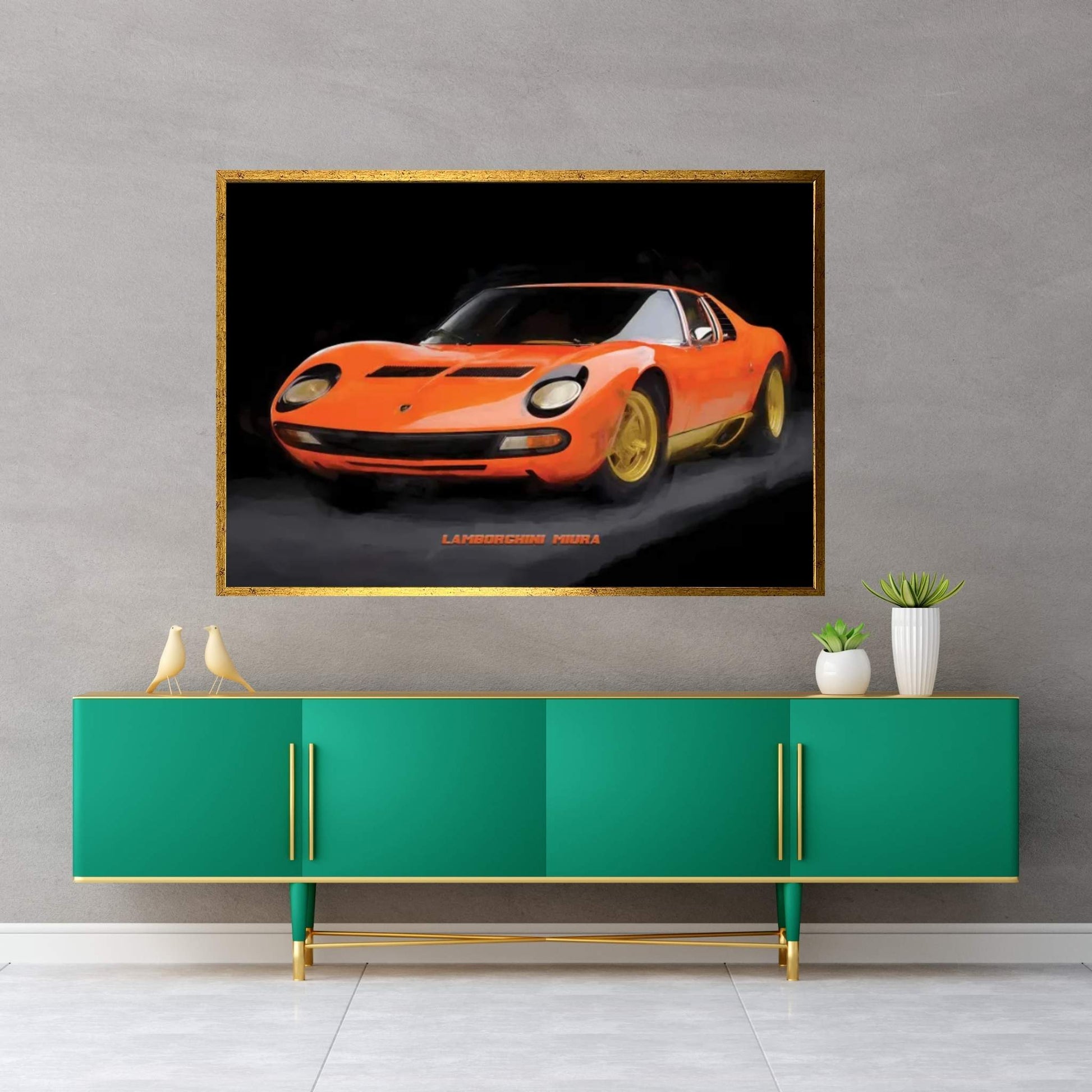 Lamborghini Miura In Watercolor Canvas Wall Art - Y Canvas