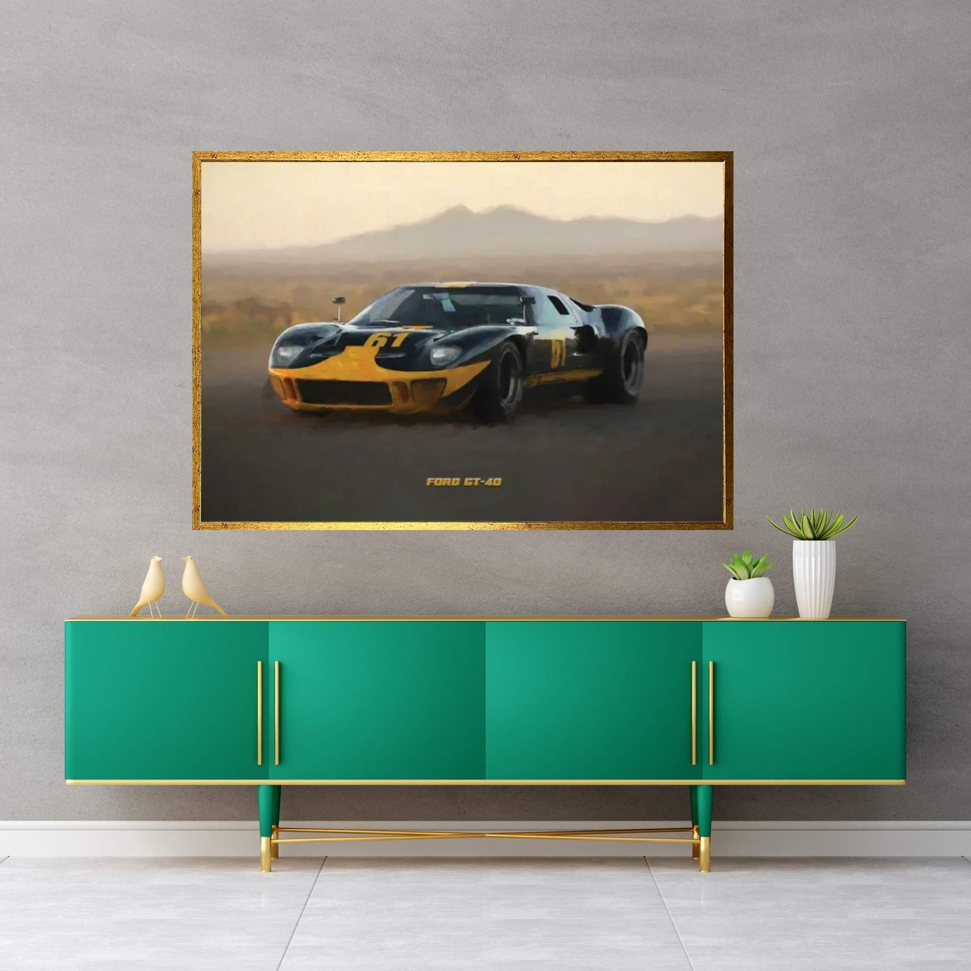 Ford Retro 1966 GT40 Canvas Wall Art - Y Canvas