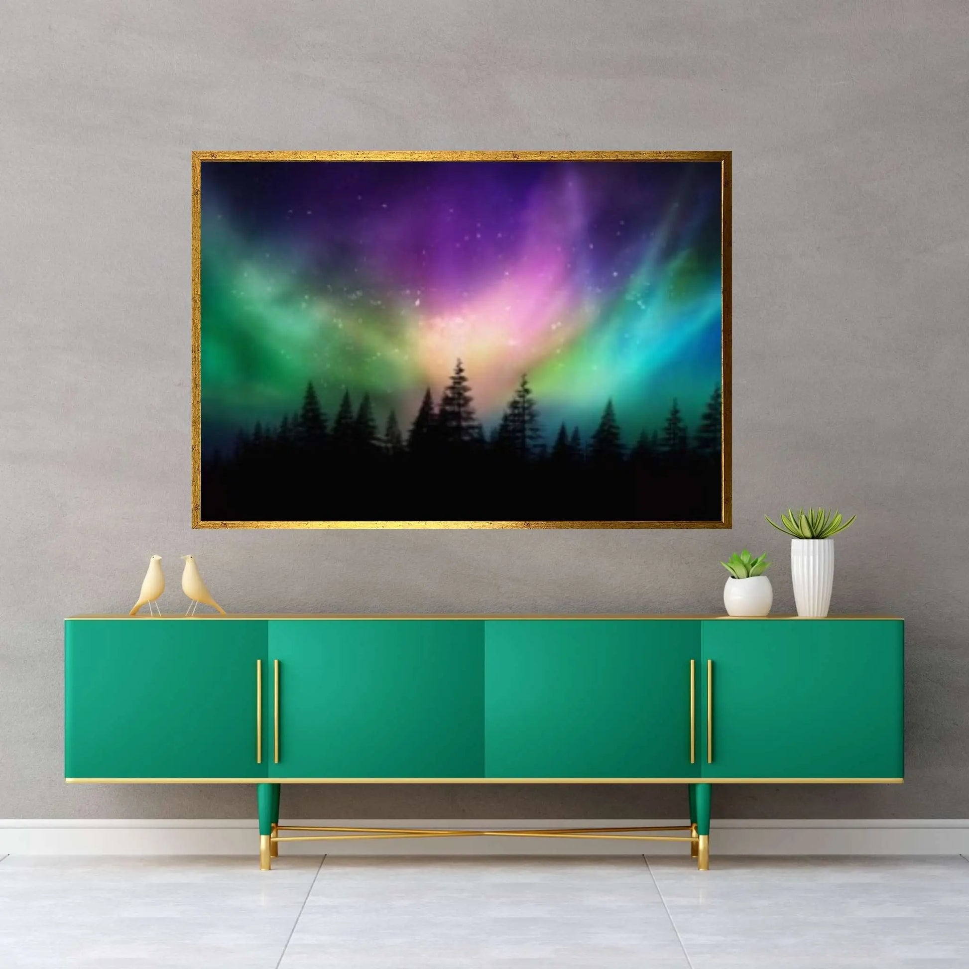 Landscape Starry Sky Canvas Poster Print, Night Sky Wall Art - Y Canvas