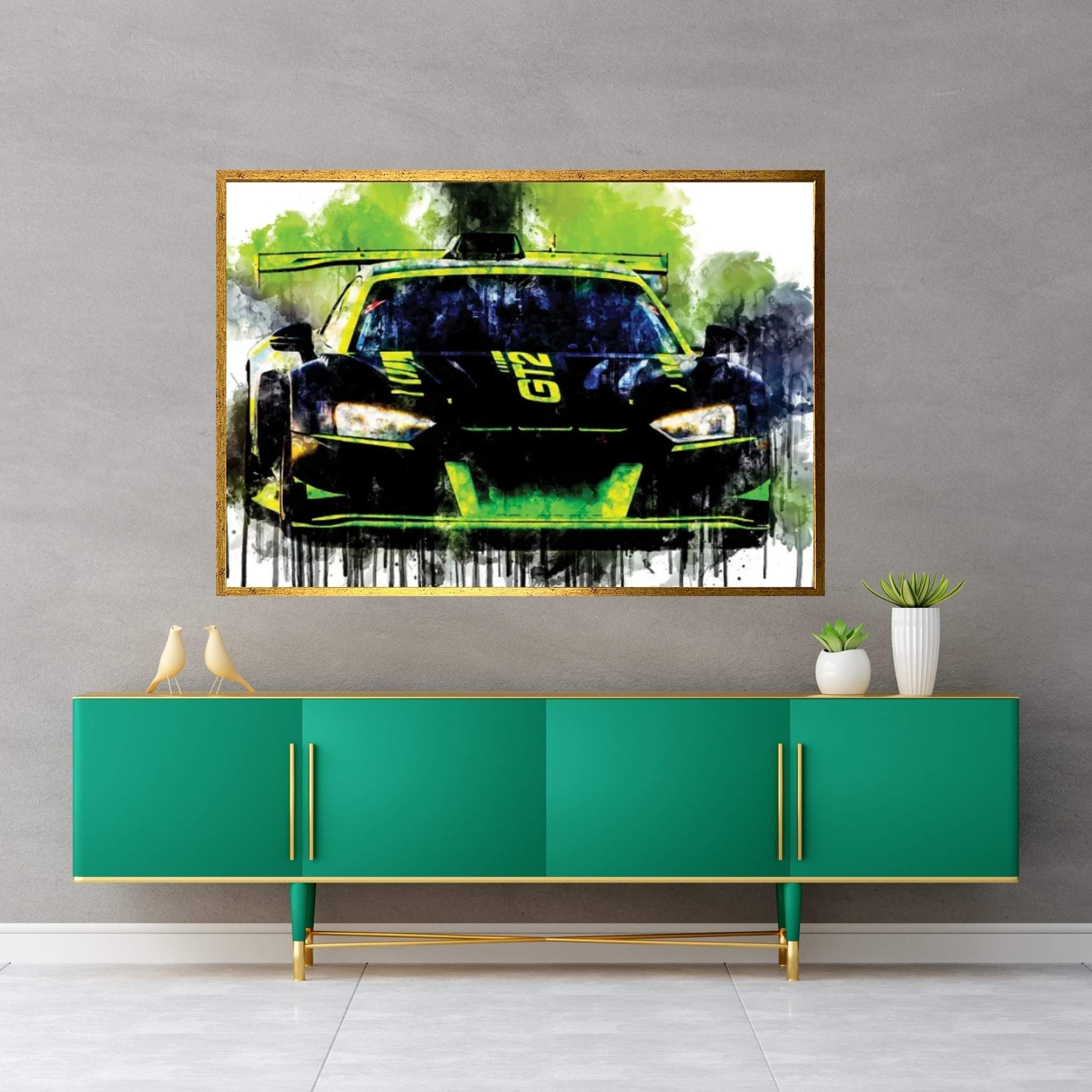 Audi R8 LMS GT2 Canvas Wall Art - Y Canvas