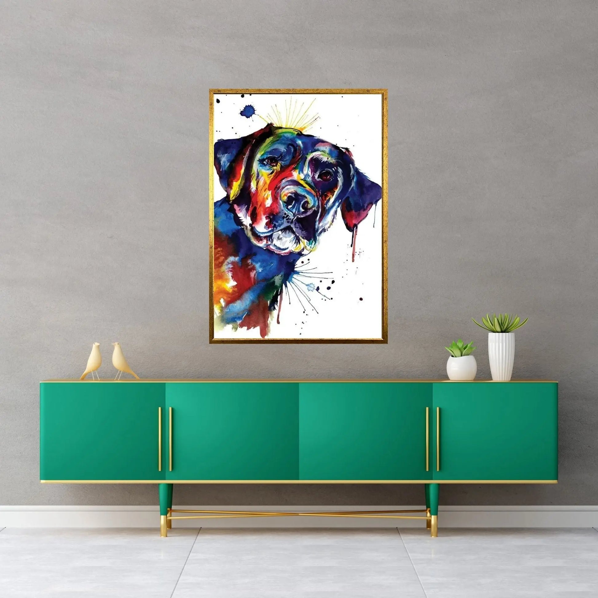 Black Lab Canvas Wall Art - Y Canvas