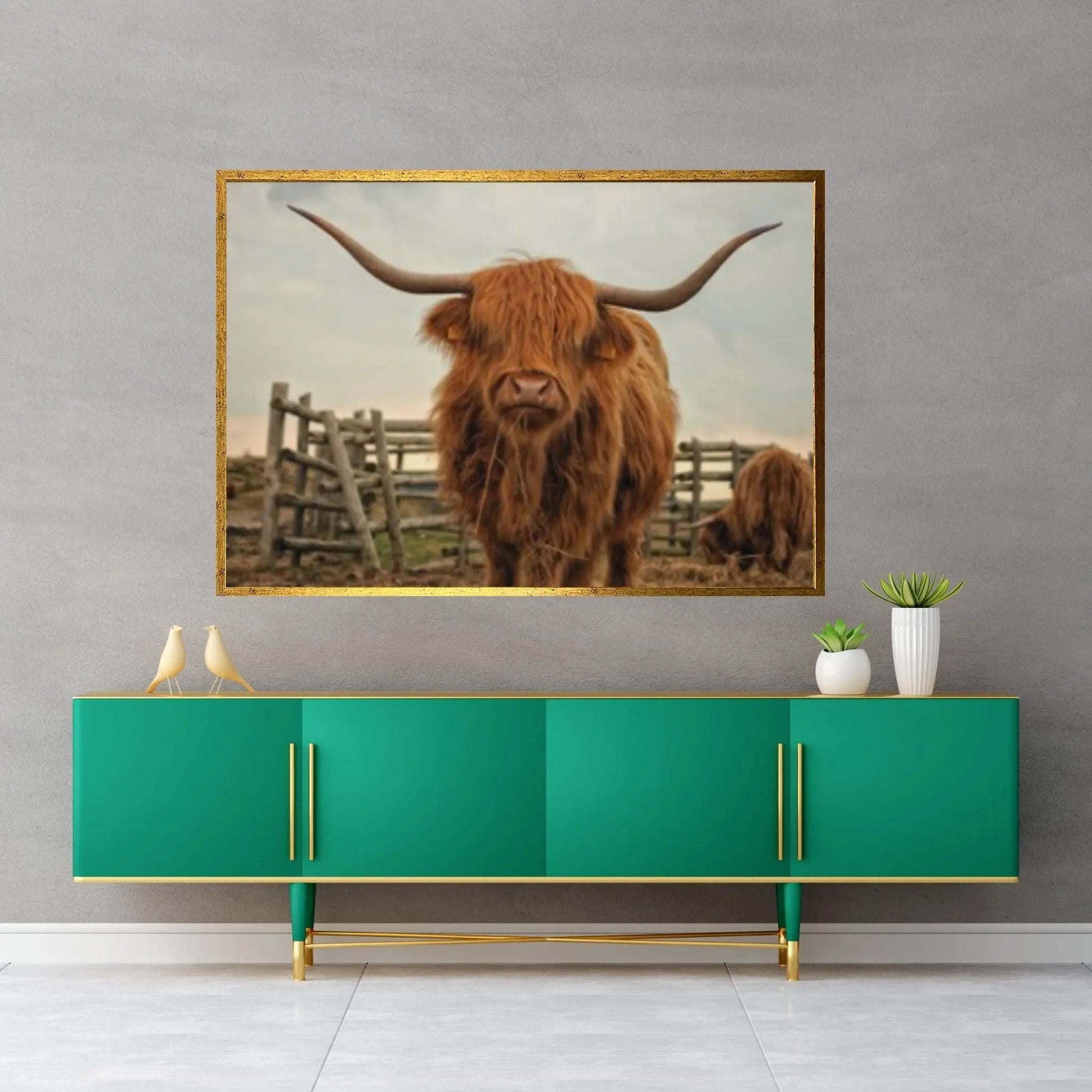 Highland Cow Wall Art | Highland Cow Animal Canvas Wall Art Poster Print Canvas - Y Canvas